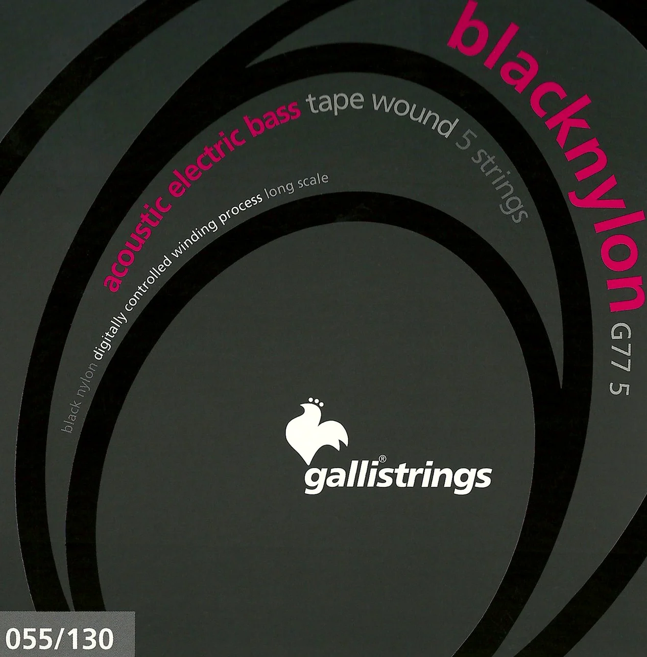 Gallistrings G77–5 055-.130 Set 5 corde, avvolgimento in nylon nero