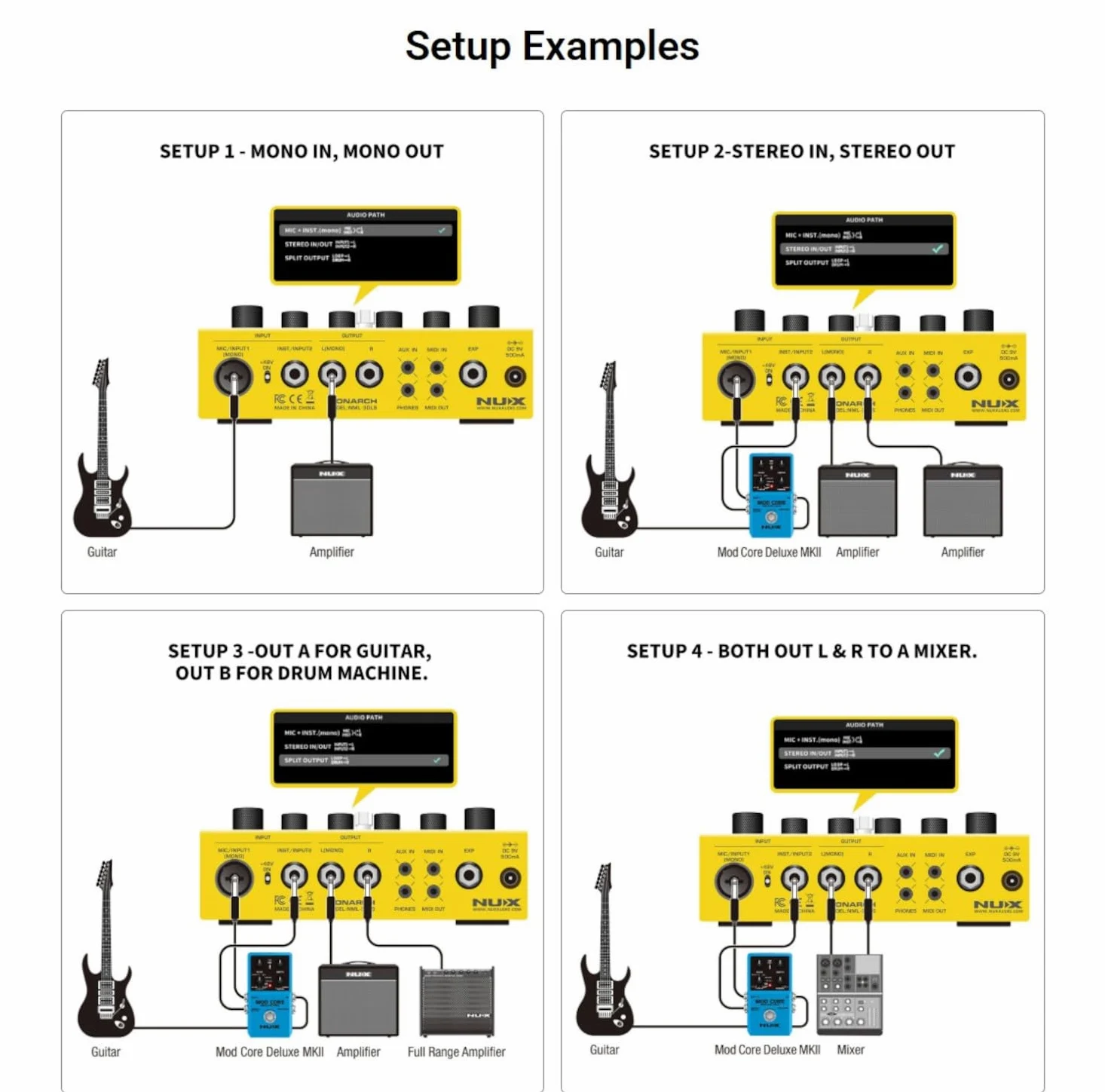 NU-X - Pedale Stereo Dual Loop | Looper Multi-Effetti per Chitarra, Basso e Voce con Drum Machine, Registrazione USB, MIDI e Footswitch per Performance dal Vivo