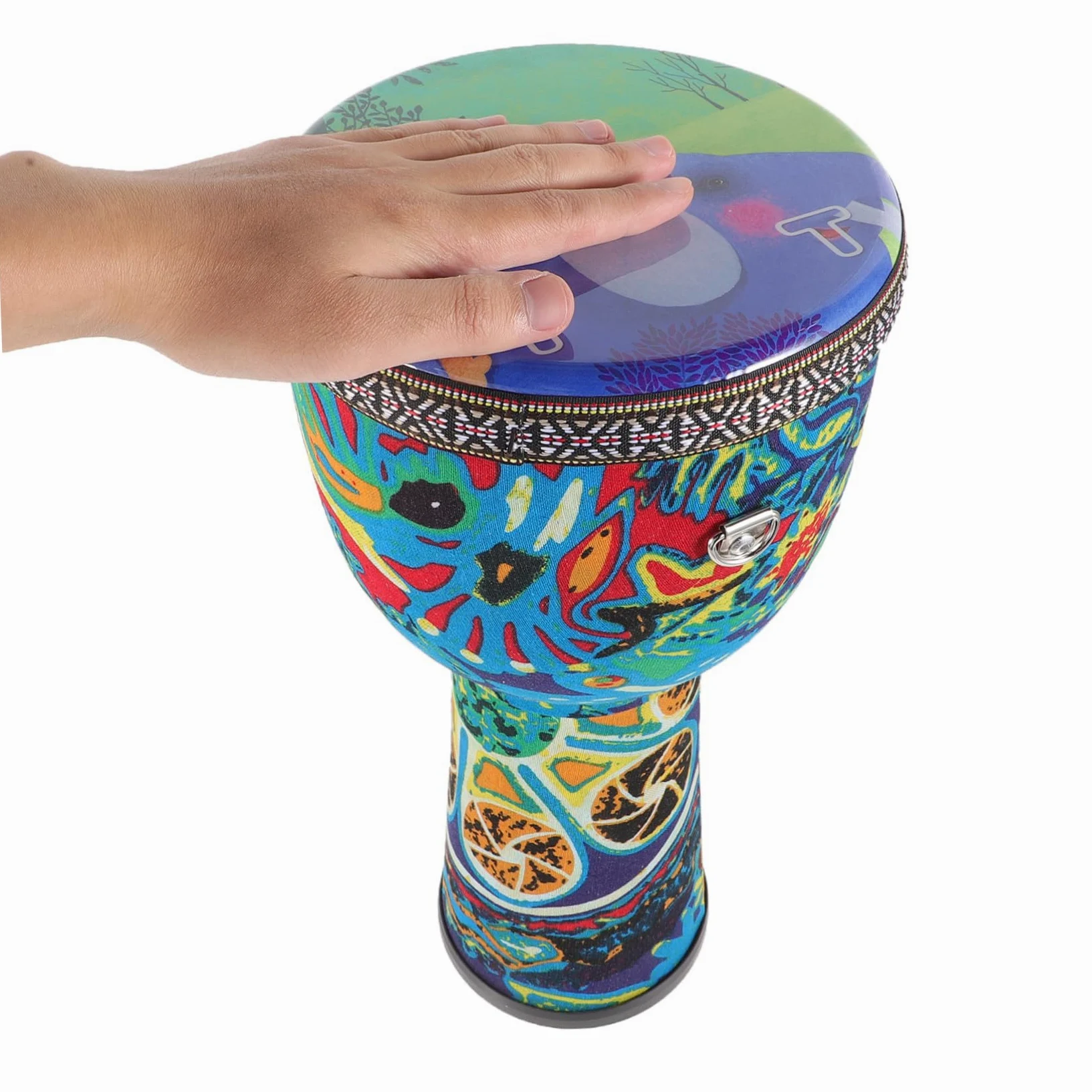 BESPORTBLE Djembe Dipinto Resistente e Anticorrosione Strumento Percussione per Adulti per Performance Musicali e Feste