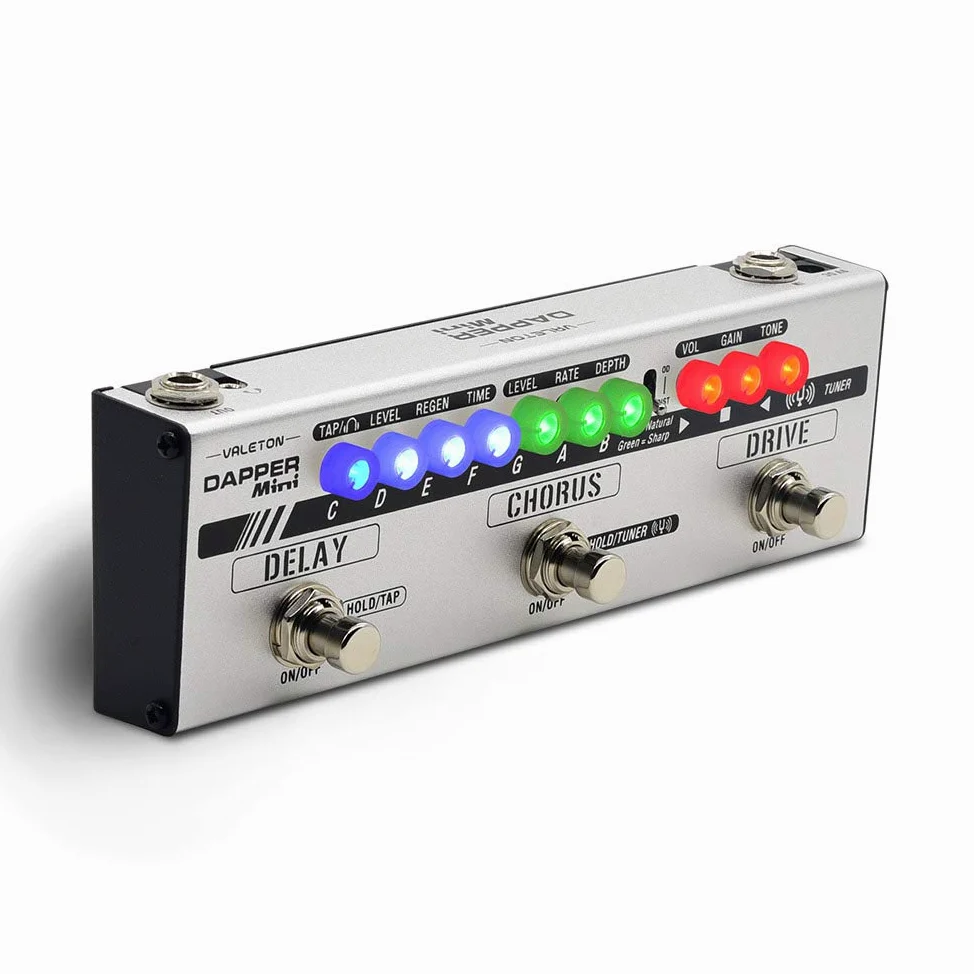 Valeton Dapper Mini Stage Session Gigging Gear Overdrive Distorsione Chorus Ritardo Chitarra Multi-Effetti Pedale