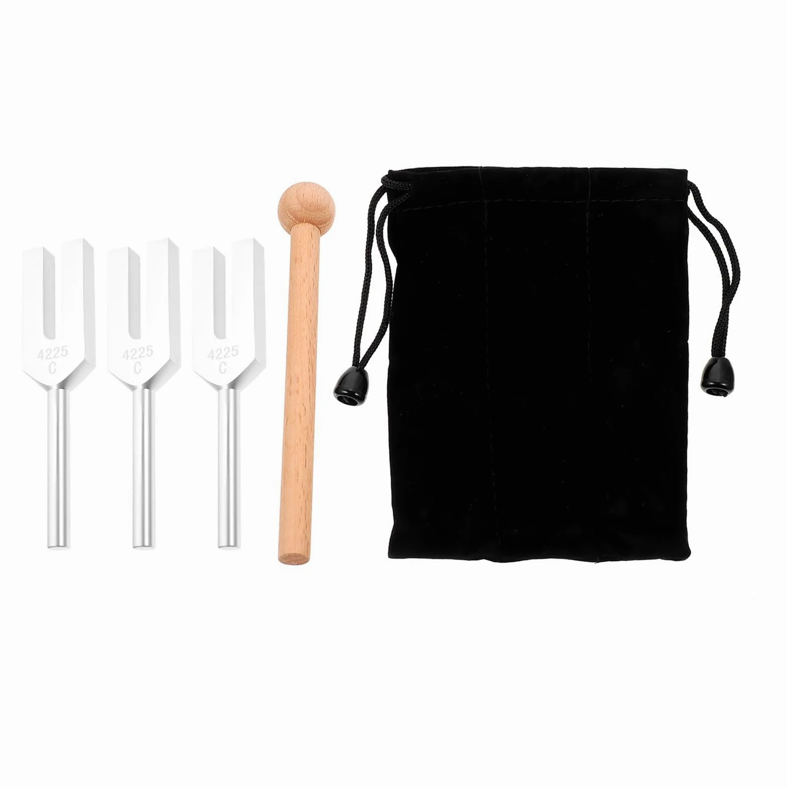 GALPADA Set di Diapason in Lega di Alluminio con Martello per Chitarra e Terapia Chakra, Include Borsa Portaoggetti, Strumento per Esperimenti di Fisica, Accordatura Precisa