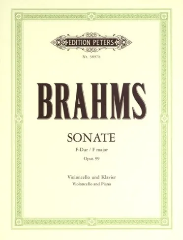 EDITION PETERS BRAHMS JOHANNES - SONATA IN F OP.99 - CELLO AND PIANO Classical sheets Cello by Ed: Klengel Brahms