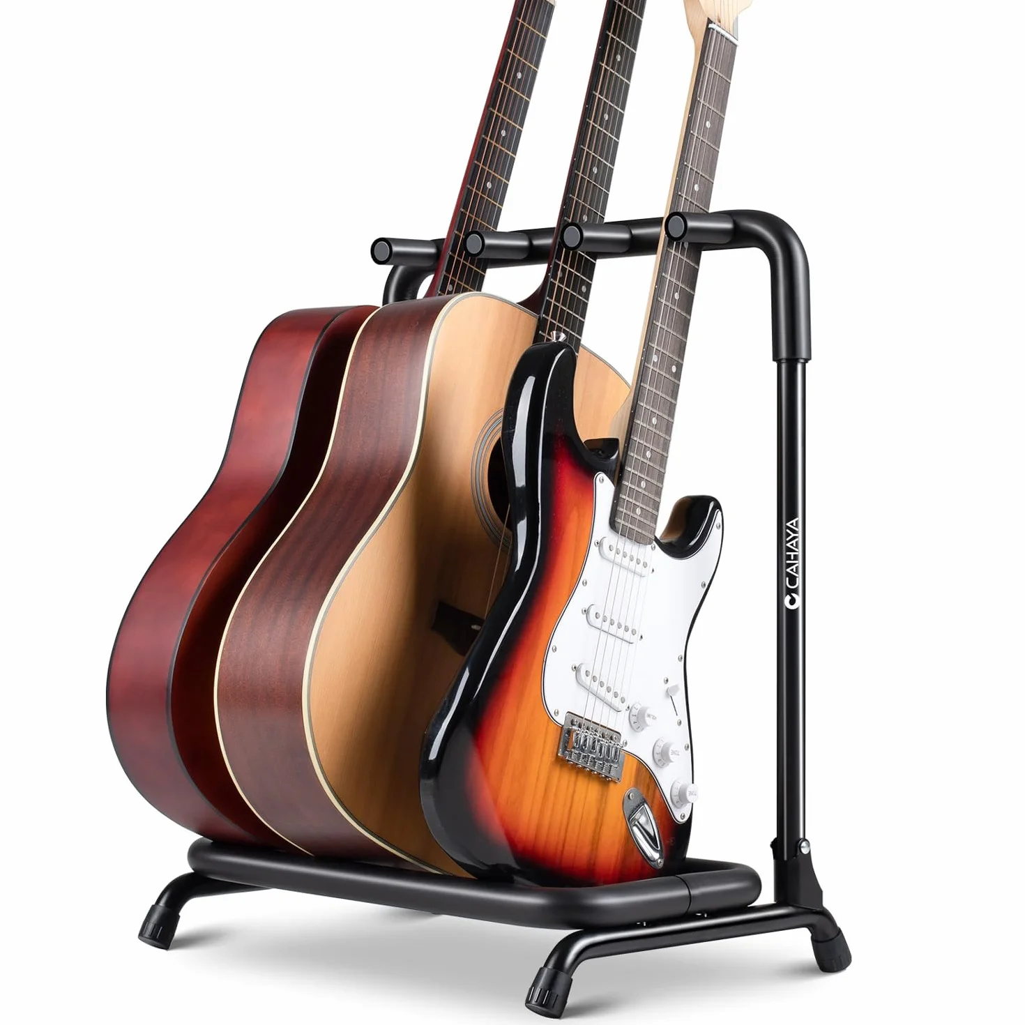 CAHAYA Supporto per chitarra multipla espositore per chitarra acustica pieghevole per 3 chitarre