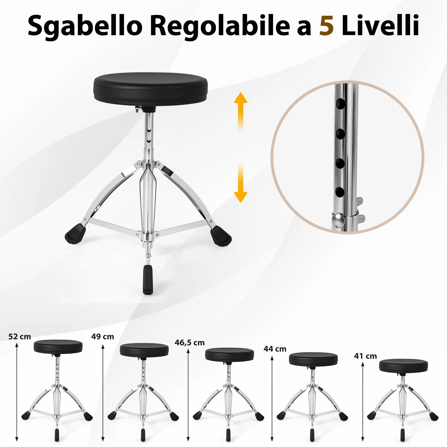 RELAX4LIFE Set di Batteria Elettronica Pieghevole con Pad, Piatti da 24 cm, 150 Suoni, 10 Demo, Interfaccia MIDI USB, Pedali, Bacchette, Sgabello Regolabile e Cuffie, per Principianti e Professionisti