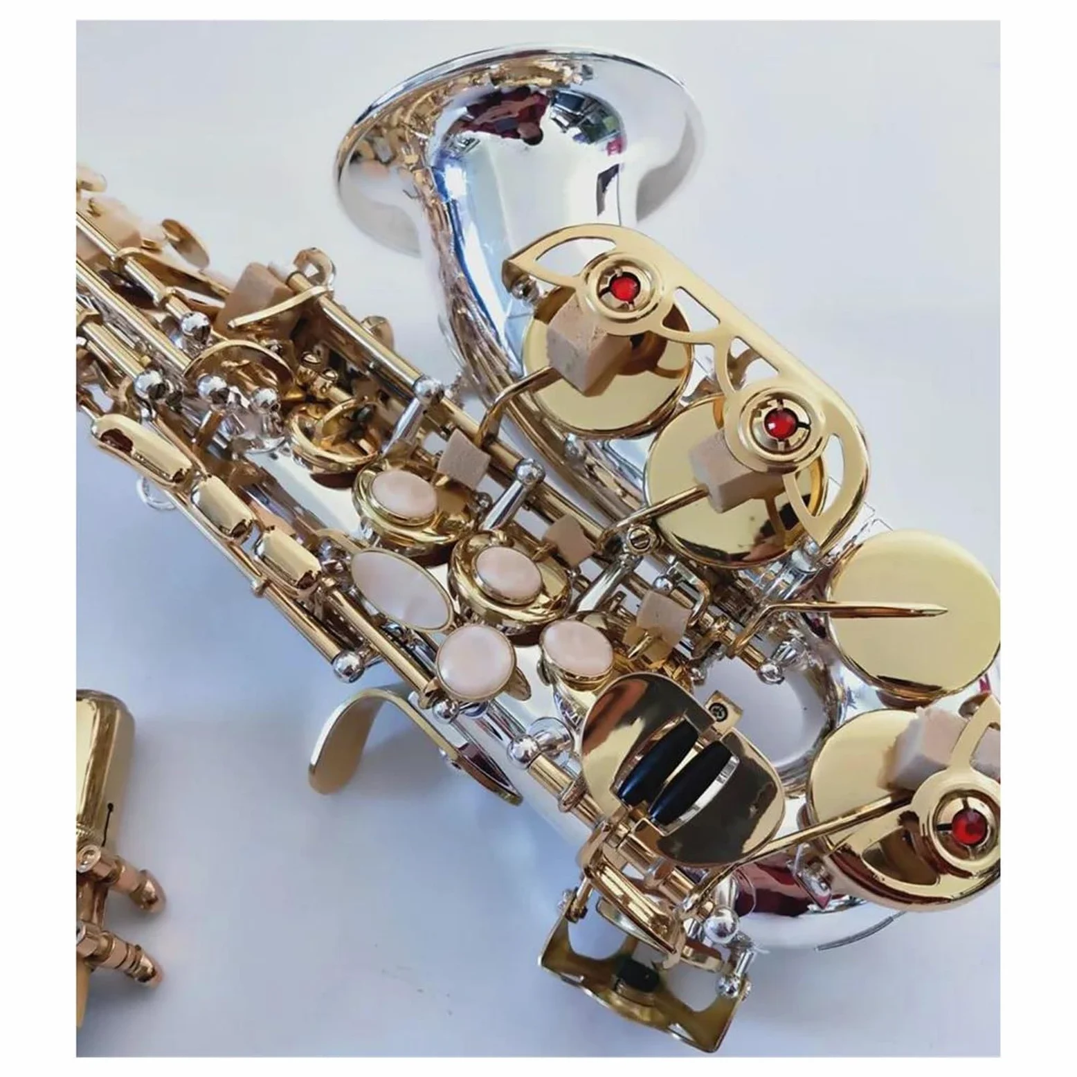 Professionale Sassofono Bocchino Per Sax In Ottone Per Sassofono Soprano Curvo, Prestazioni Professionali