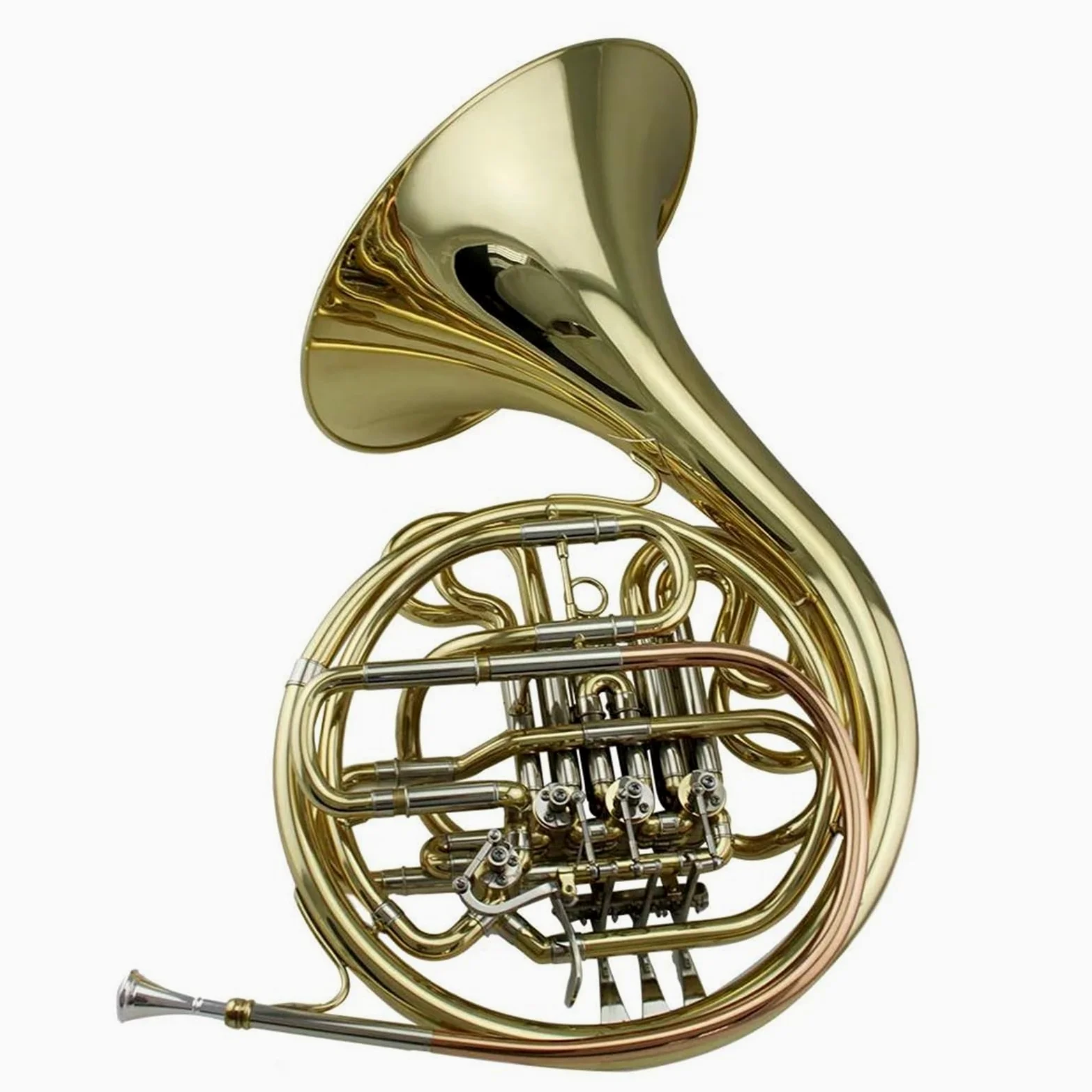 Corno Francese Strumento Musicale Professionale A Doppio Corno Francese A 4 Tasti Laccato Oro
