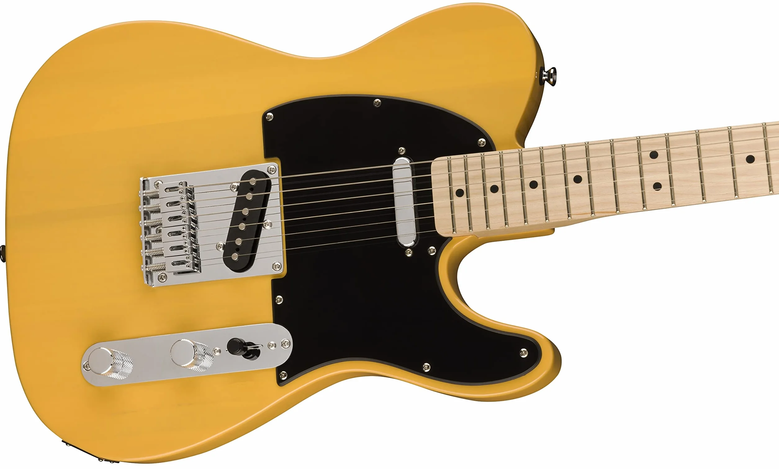 Squier by Fender Sonic Telecaster – Chitarra Elettrica, Tastiera in Acero, Battipenna Nera, Butterscotch Blonde, Pickup Single-Coil, Include Lezioni Virtuali su Fender Play