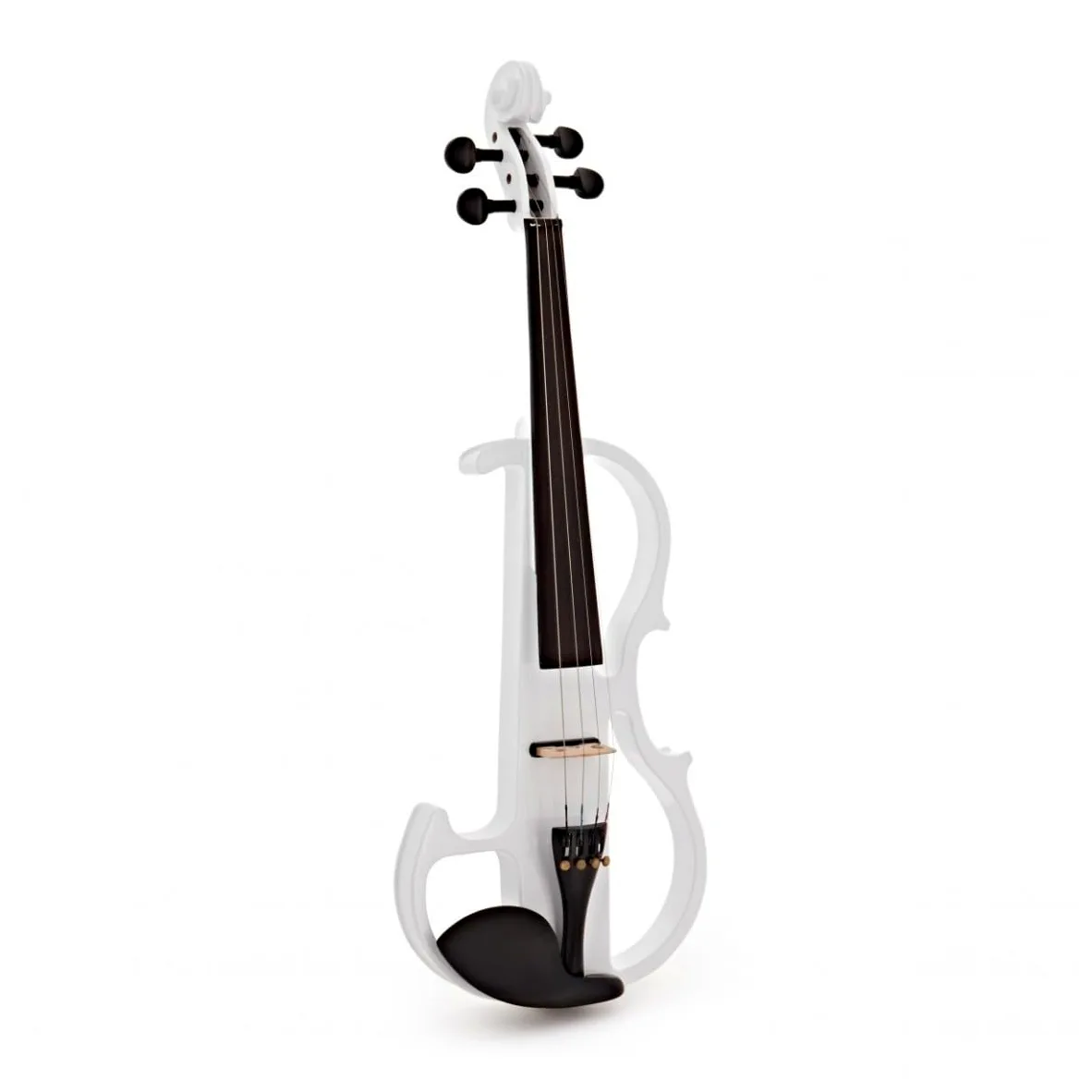 Violino Elettrico 4/4 con Amplificatore e Accessori, Bianco | Pickup attivo per connessione ampli/FX, pickup sotto ponte con controllo tono, leggio e spallaccio inclusi