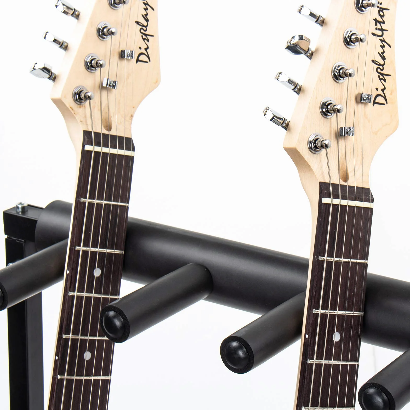 Display4top Supporto pieghevole per 7 chitarre - Porta chitarra nera portatile. Imbottitura per chitarra classica acustica, elettrica, per basso