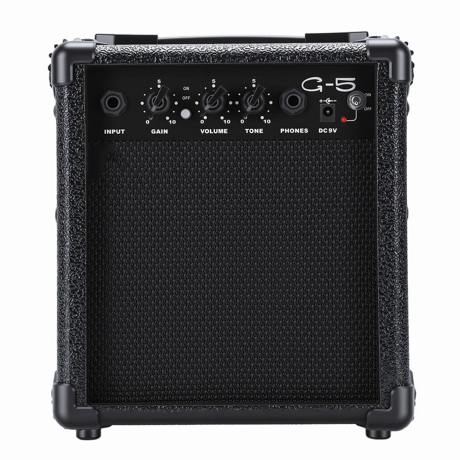 Mini Amplificatore per Chitarra da 5 W con Jack per Cuffie Doppio Altoparlante Amplificatore per Chitarra Elettrica Portatile per Esercitarsi in Viaggio e Ascolto di Musica