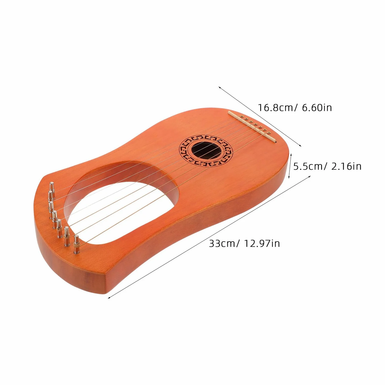 Beaupretty Arpa Lira Portatile in Legno a 7 Corde per Principianti e Adulti, Piccolo Strumento Musicale a Lira, Strumento Multiuso per Educazione Musicale e Intrattenimento