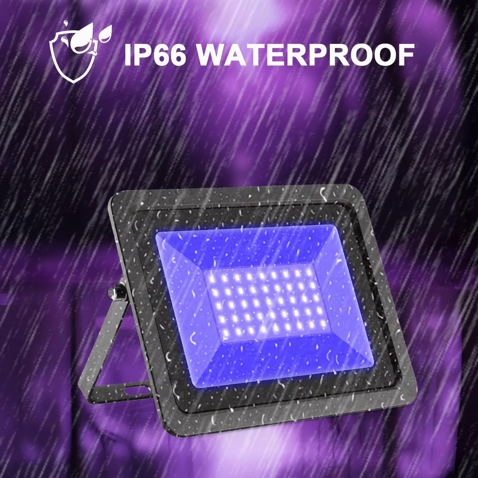 LED Luce Nera 50W, 365NM Faro UV LED IP66 Impermeabile Faretto UV, Lampada per Festa Glow, Poster Fluorescente, Halloween, Acquario, Bar, Discoteca