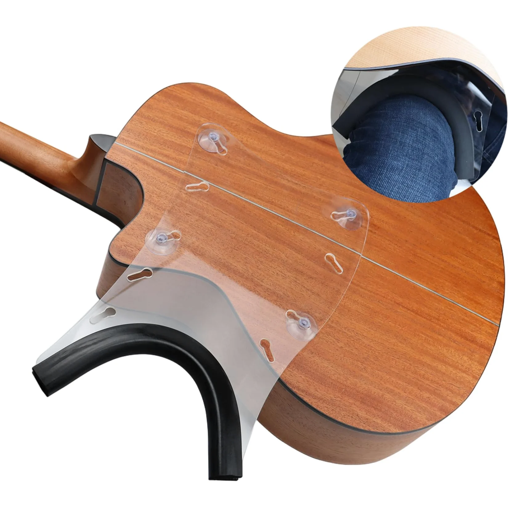 Supporto per chitarra Supporto per chitarra classica con strisce di silicone anti-slip acrilico con ventose per tutti i chitarristi
