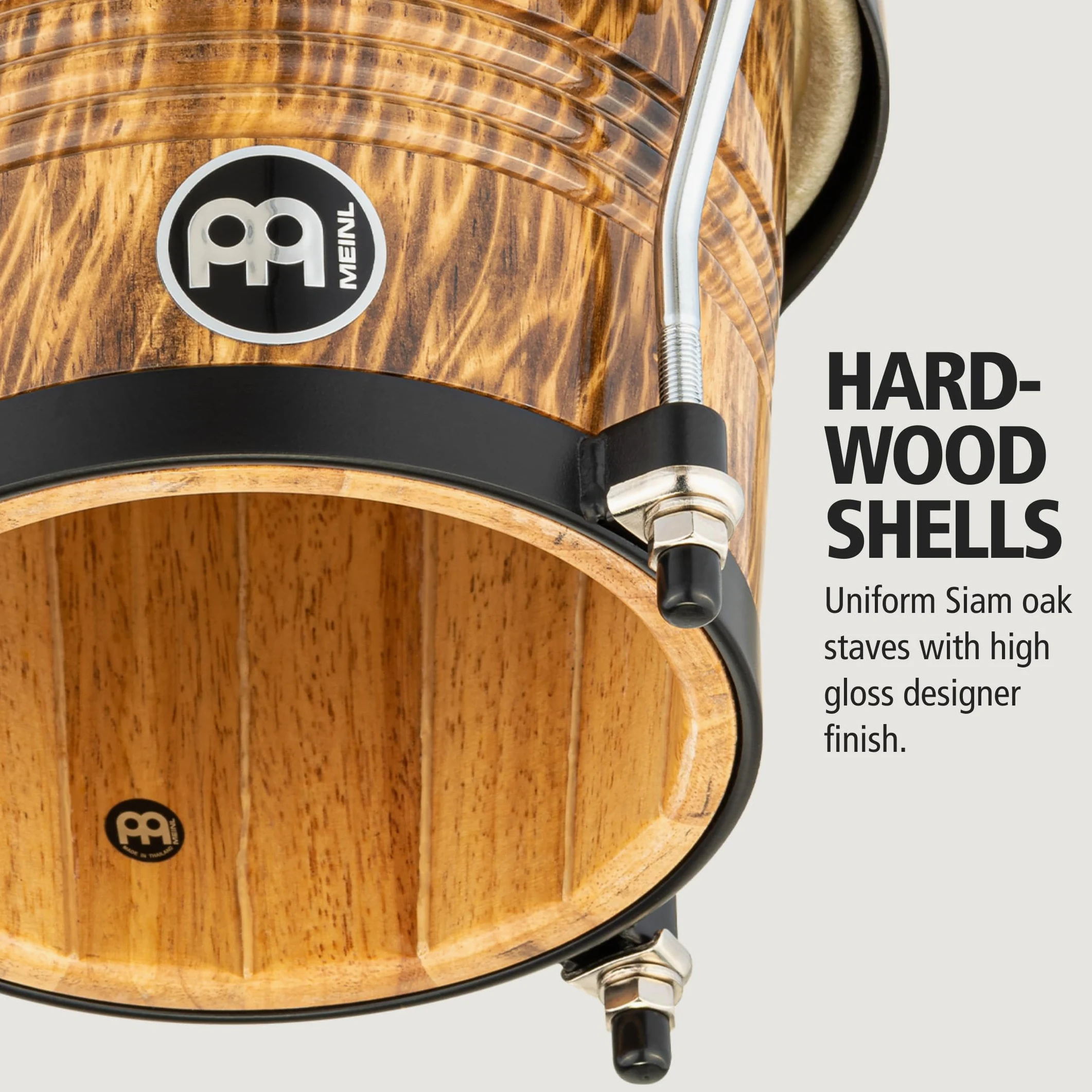 Meinl FreeRide Des. Bongos FWB190LB, 6 3/4"+8", Leopard Burl #LB - Bongo