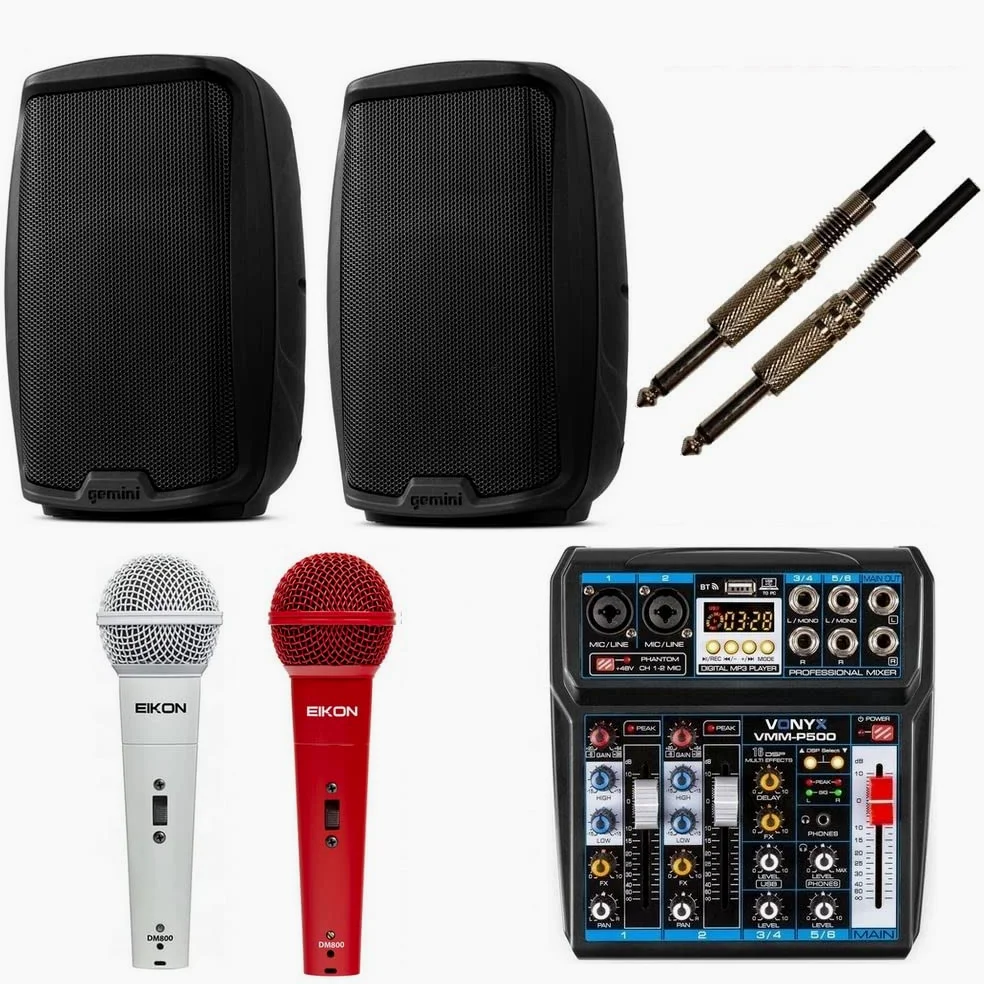 823 PACK - IMPIANTO AUDIO COMPLETO PER DJ PUB DISCOBAR KARAOKE