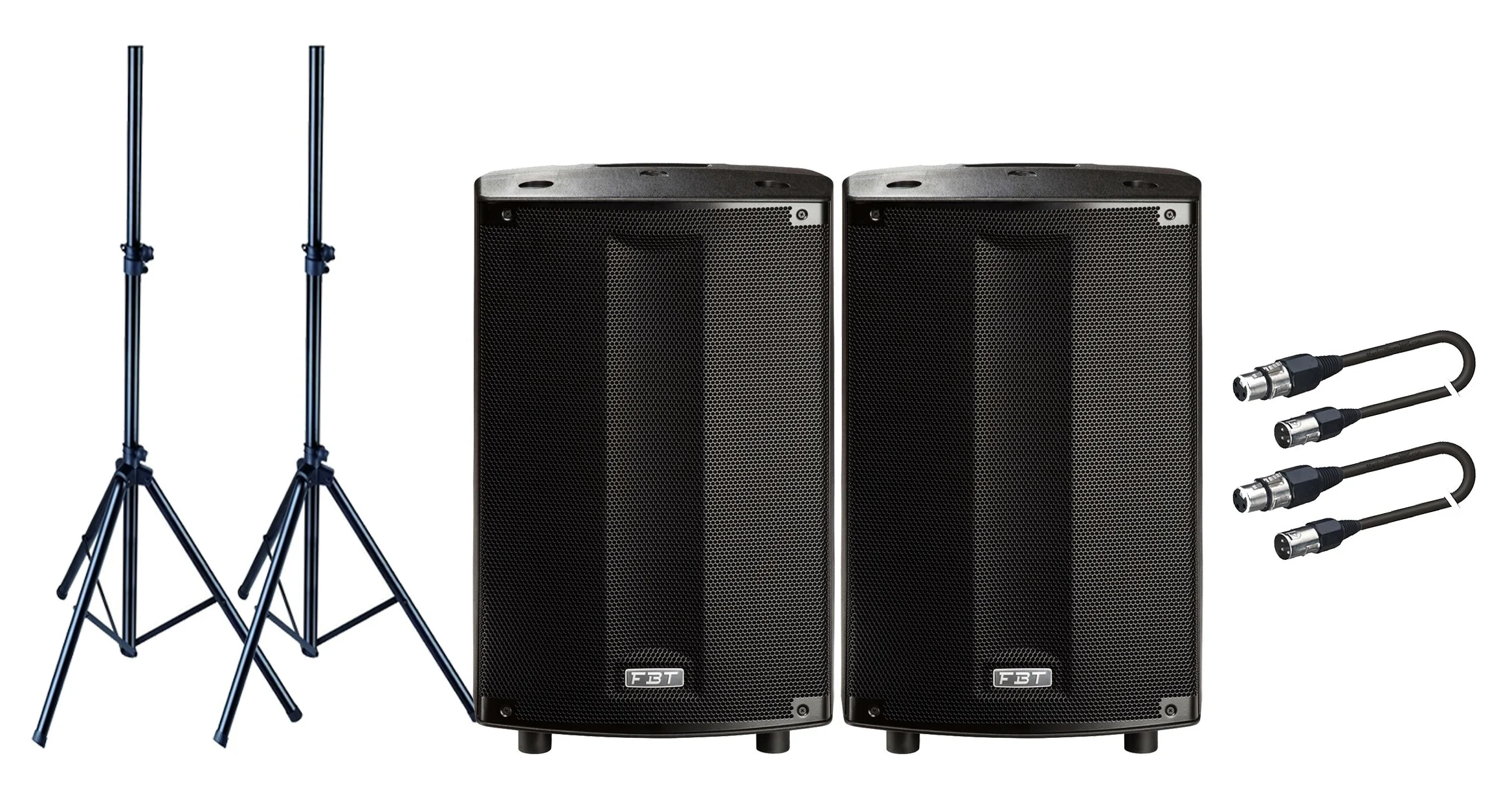 FBT Coppia ProMaxX 114A Casse Attive Biamplificate 1800W / Stativi/Cavi XLR/XLR 5mt