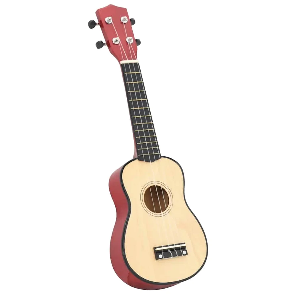 Ukulele soprano da 58,4 cm, set per principianti, con custodia e plettri, strumento musicale in legno di tiglio chiaro, per bambini e principianti