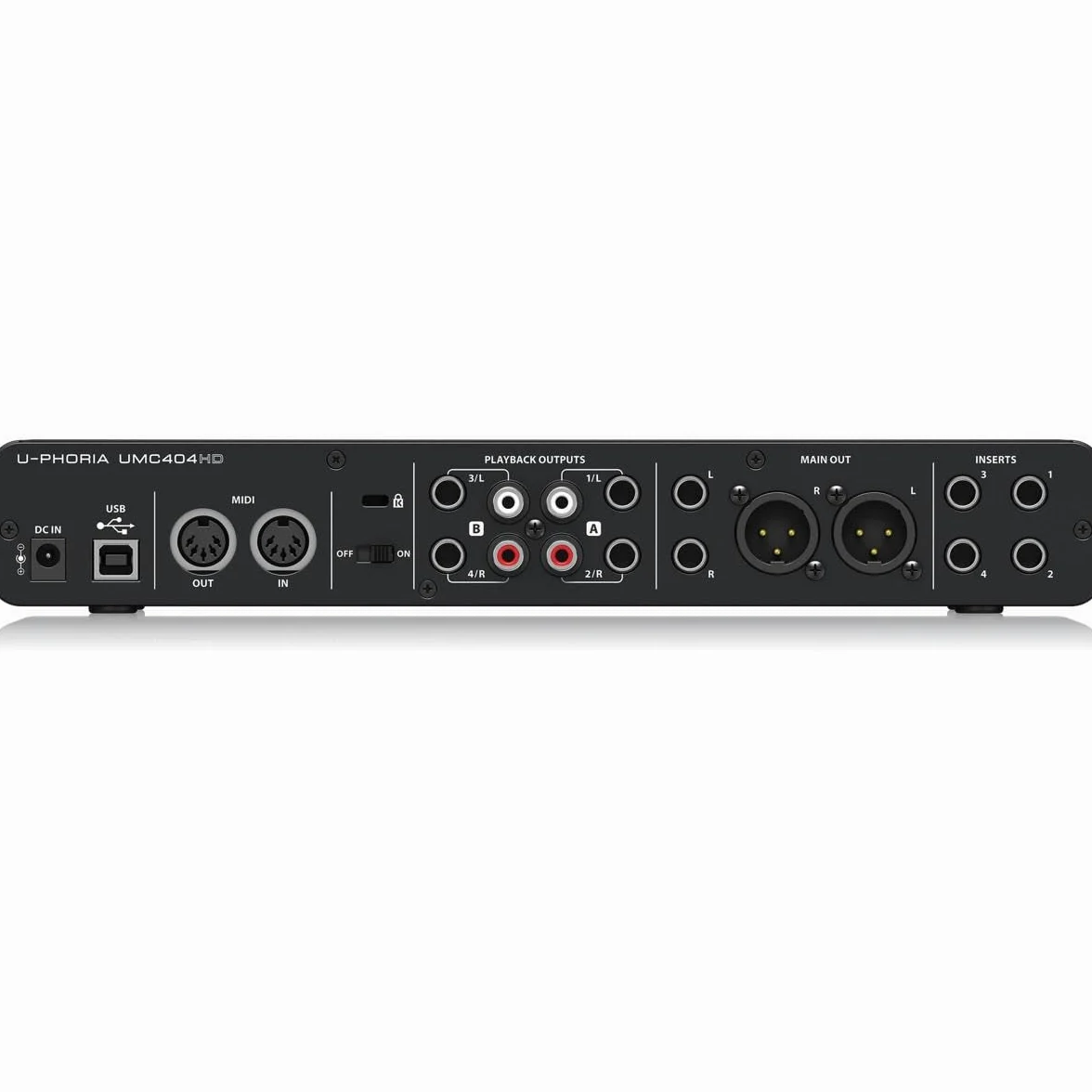 BEHRINGER UMC404-HD U-PHORIA INTERFACCIA AUDIO 4X4 MIDI USB 192 KHZ PREAMPLIFICATORI MIDAS SCHEDA PHANTOM +48V