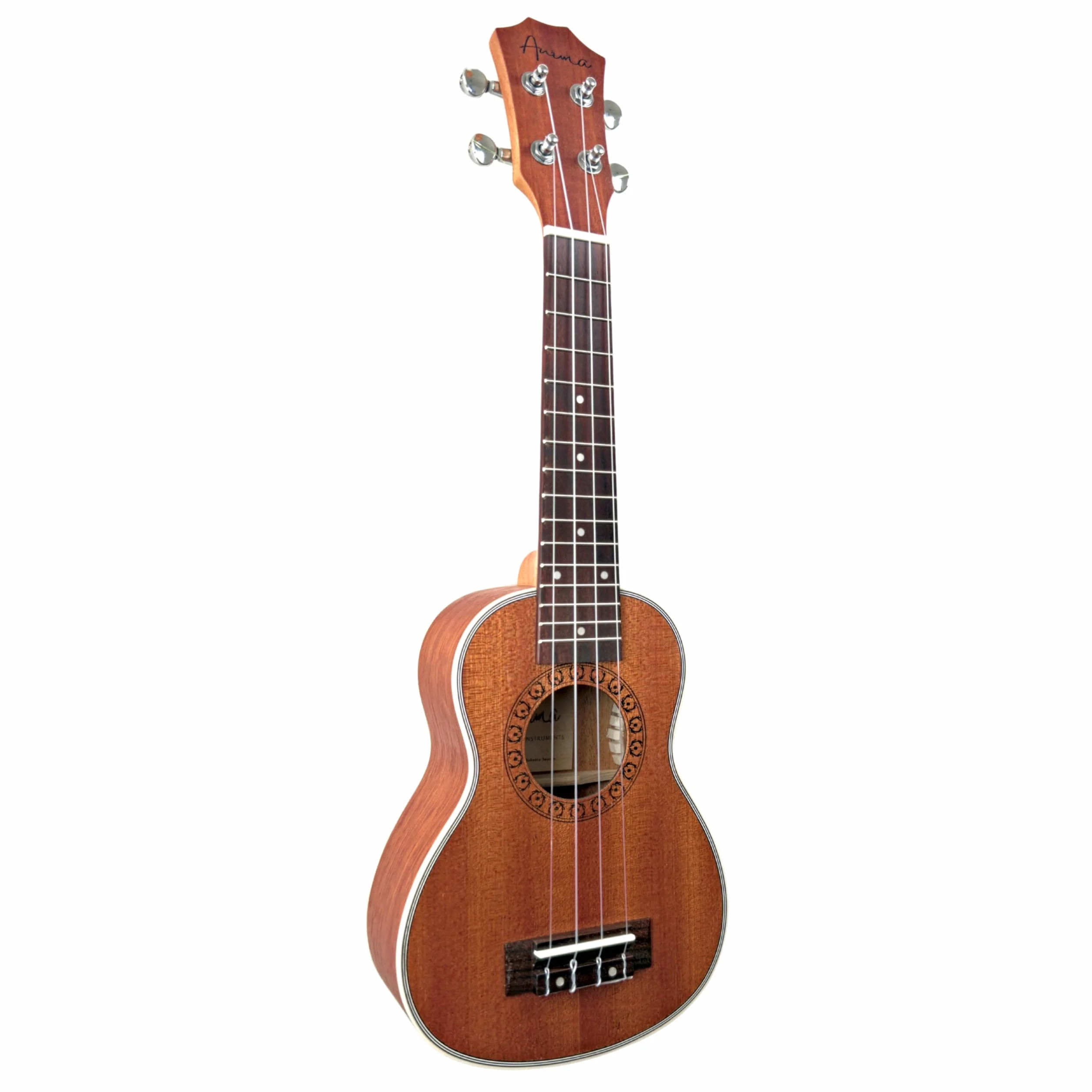 ANIMA Set ukulele soprano Mahonia in mogano con borsa e metodo facile, ideale per principianti, bambini e adulti