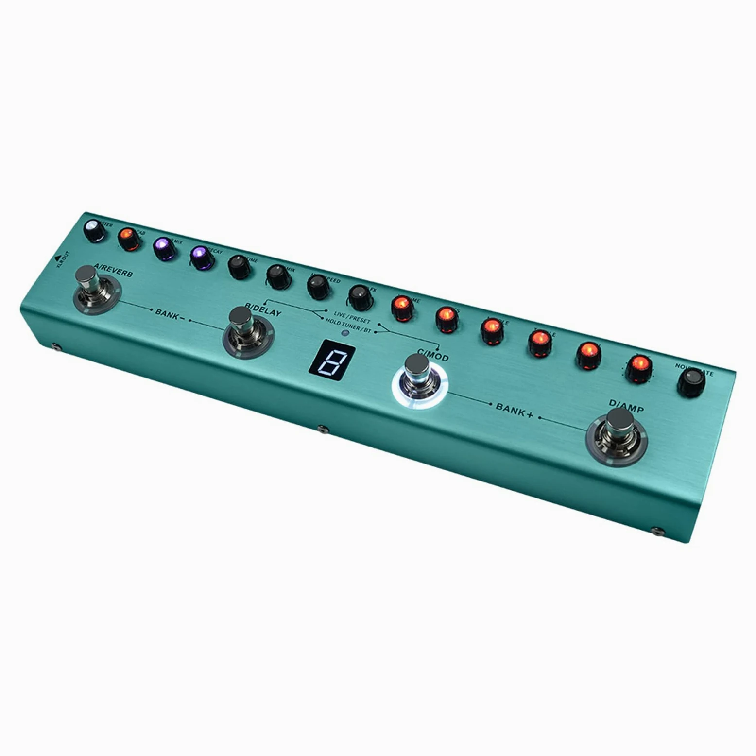 Btuty Pedale Multieffetto Per Chitarra, TANK G V2 Decelerazione, Equalizzatori A 3 Bande Uscita Bilanciata XLR 3 Delay 3 Riverberi Pedale Effetti Per Chitarra Connessione BT