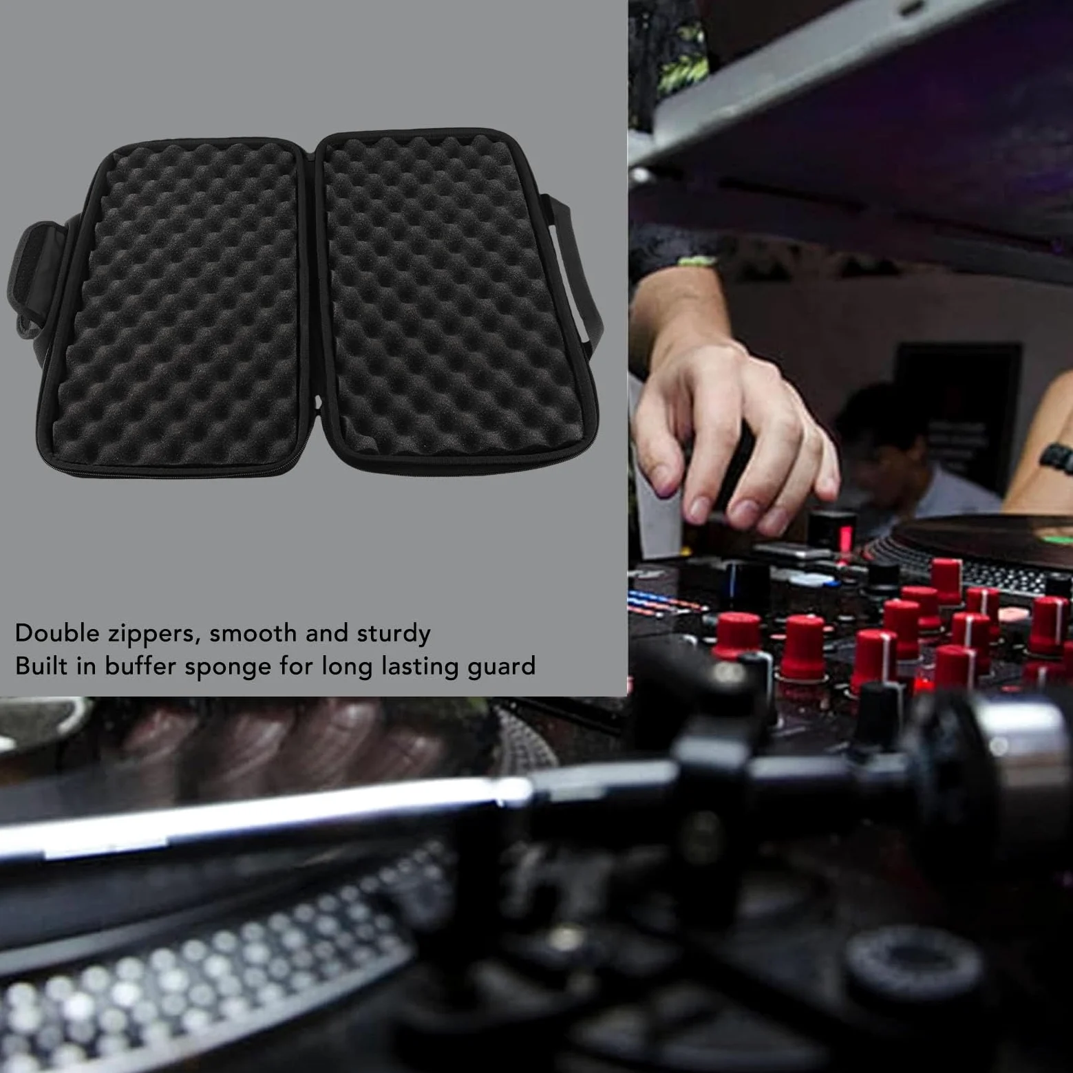 Goshyda Custodia per Controller DJ per Controller DDJ FLX4 400 SB2 SB3 RB Double Channel, Custodia Portatile del Sacco di Archiviazione DJ con Spugna Buffer