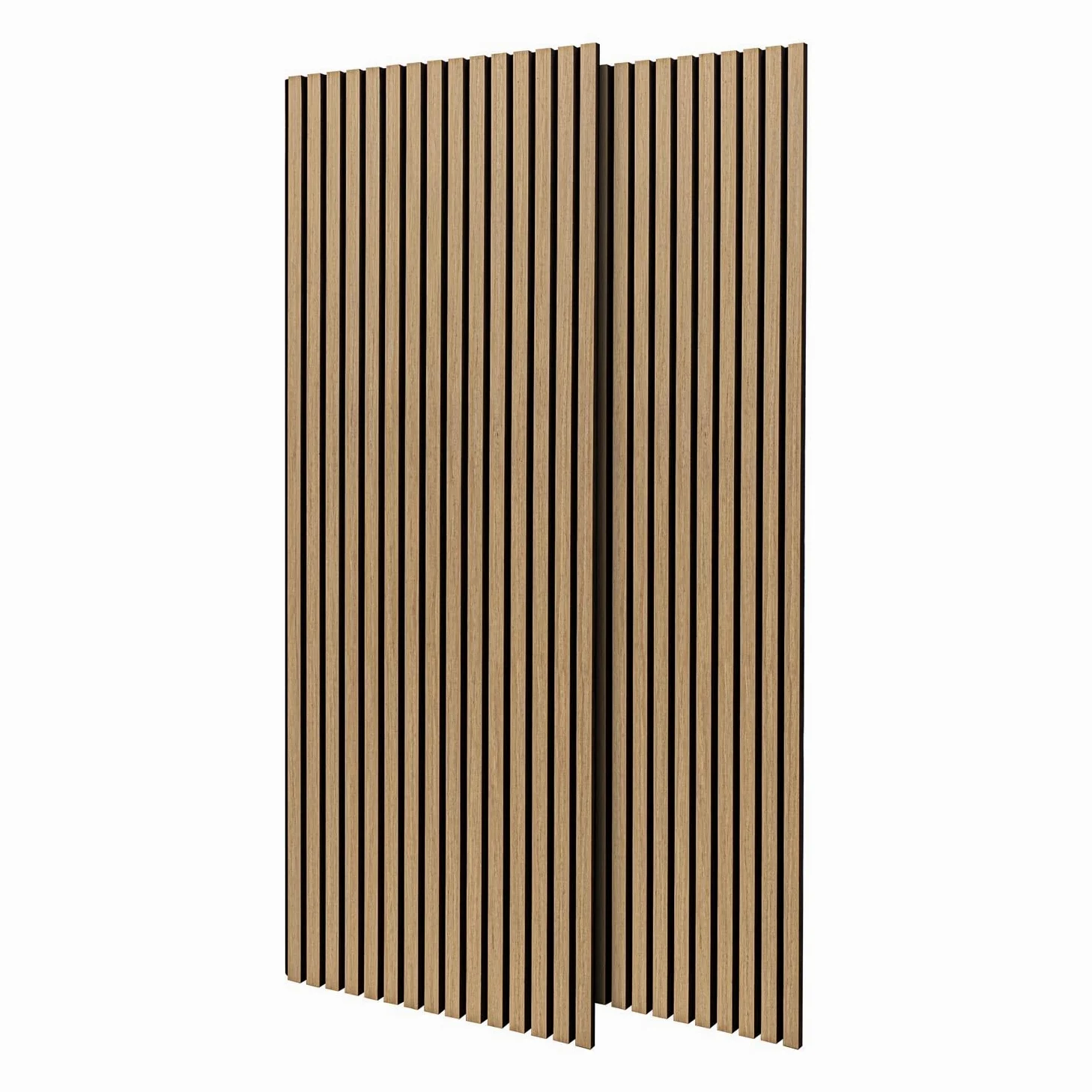Mozart - Set di 2 pannelli fonoassorbenti decorativi in legno 235x60 cm, superficie totale 2,82 mq, beige