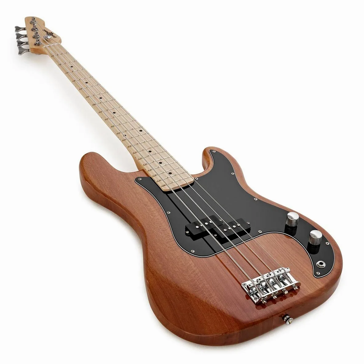 Basso LA Select + Pacchetto con Amplificatore da 15 W, Natural | Tono Chiaro e Deciso, Corpo in Frassino con Manico in Acero, Humbucker Split Coil, Ampli 15W e Accessori Inclusi