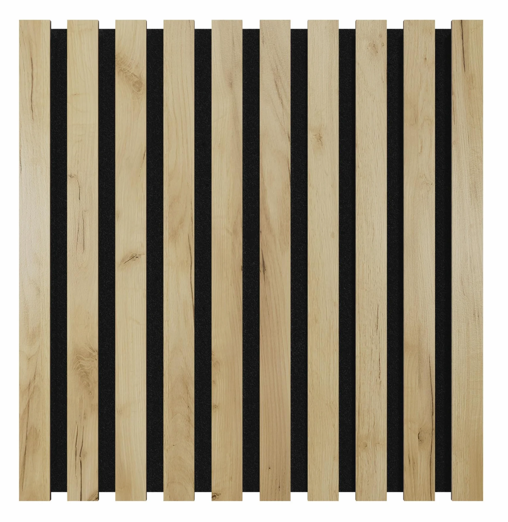 Set di 4 Pannelli acustici fonoassorbenti e diffusivi a doghe | 50x50x5cm | Assorbimento - Diffusione - Riflessione - Insonorizzazione | Legno laminato: [x4 POLE | Rovere]