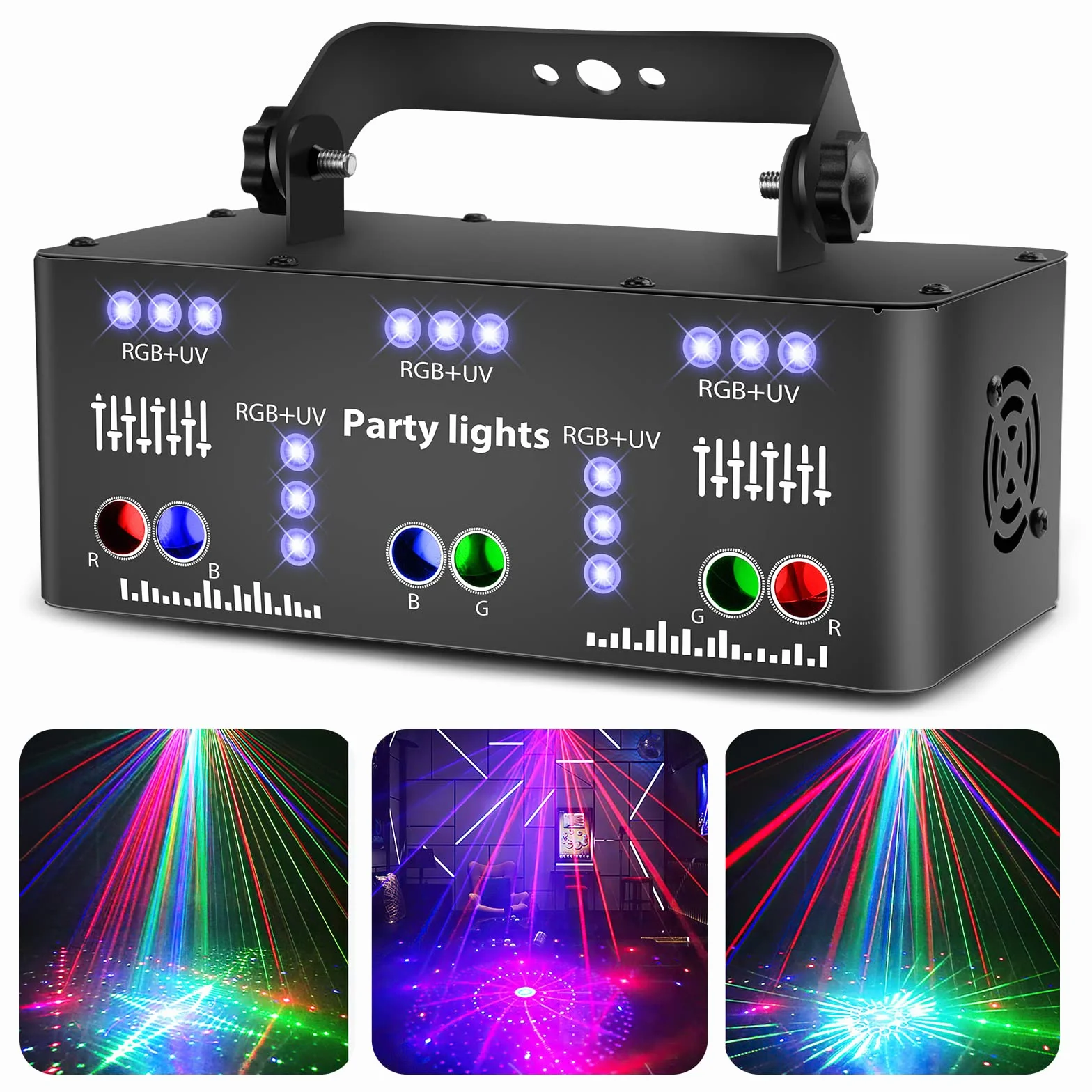 Luce discoteca Luce di Festa, DMX Effetti Luce LED RGB Proiettore DJ Musicale Controllato Luci Discoteca Per KTV Riunione Famiglia Matrimonio Compleanno Halloween