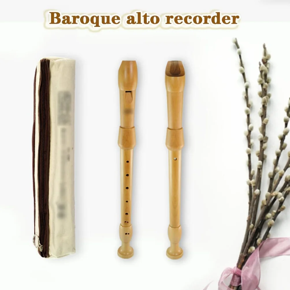 Flauto dolce contralto barocco a 8 fori, strumento musicale in legno, ideale per principianti e adulti, con custodia e bastone per la pulizia, flauto professionale per tutti i livelli di abilità