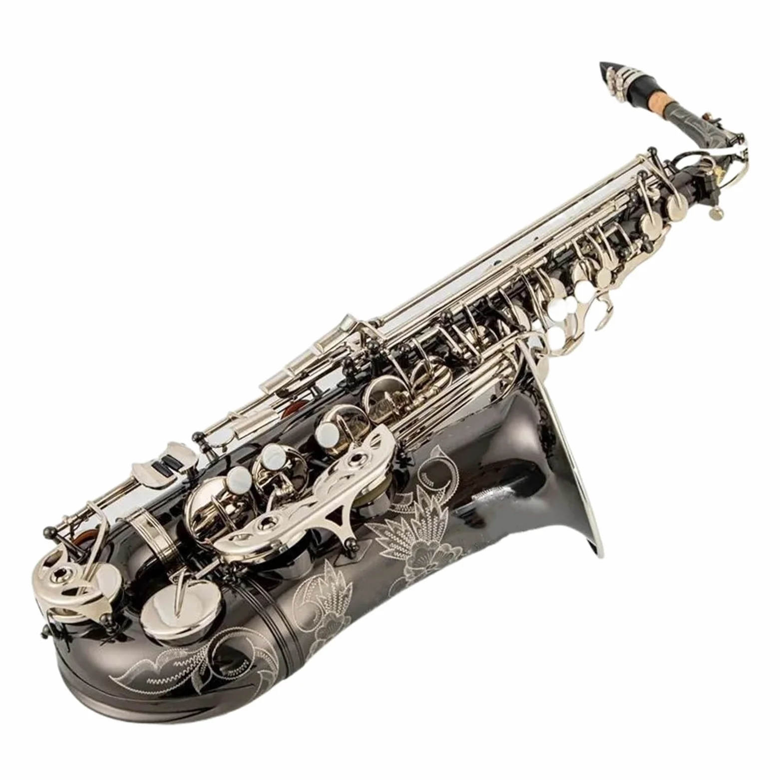 Professionale Sassofono Sassofono Contralto Nero in Lega di Nichel Argento Contralto Sax Strumento Musicale in Ottone con Custodia Bocchino