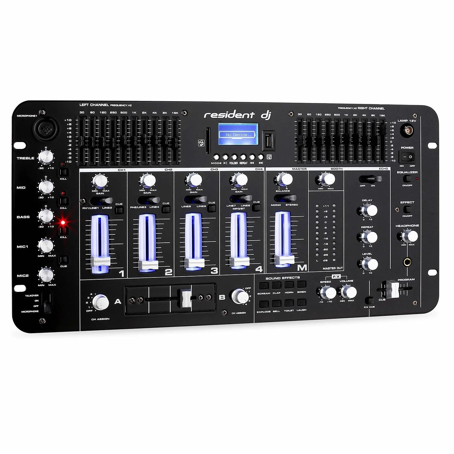 DJ Set sonoro "Bass First Pro Bluetooth" 2 x Amplificatori 4 x Casse 4000W