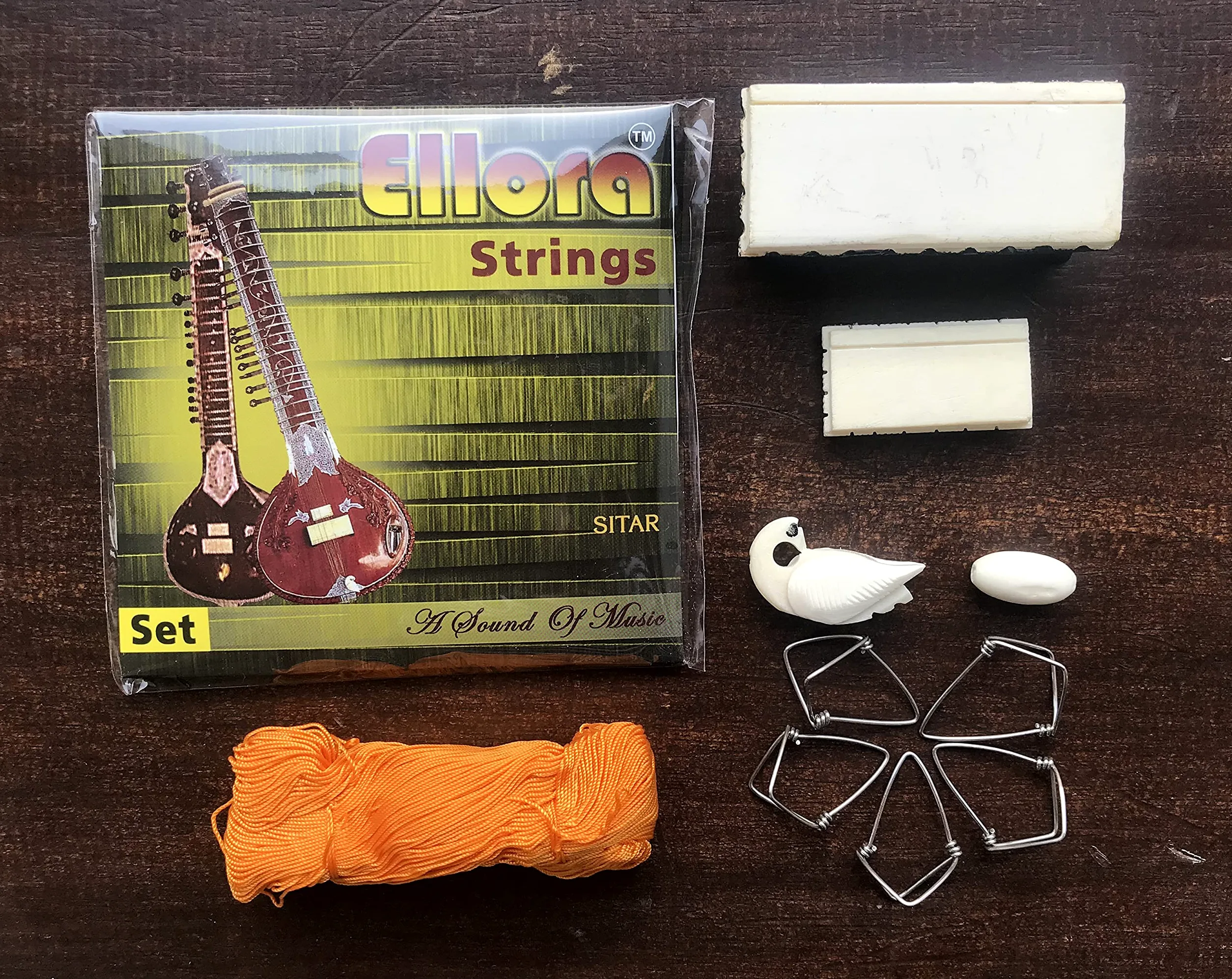 Sitar Accessori Corde Ponte Mizrab filo tuning perline tutto in uno