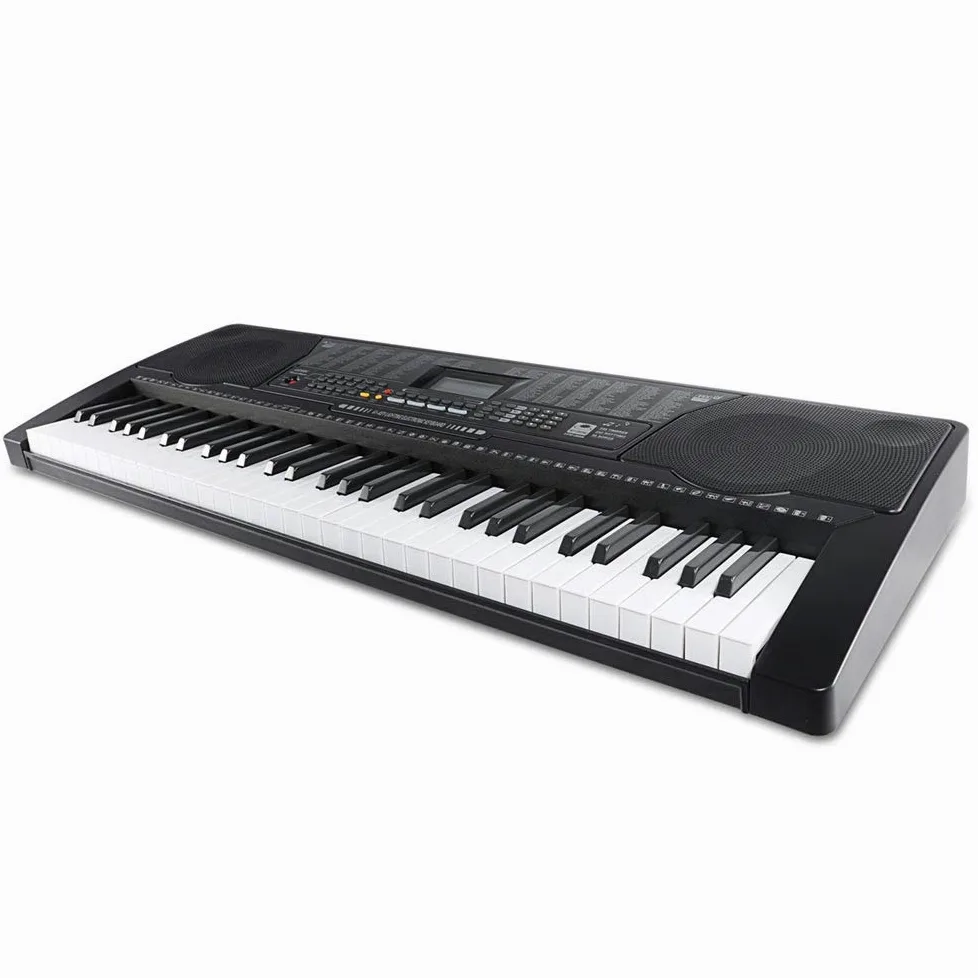 Bakaji Tastiera Musicale Pianola Elettronica 61 Tasti Luminosi Pianoforte Multifunzione con 255 Ritmi 50 Brani Preimpostati Funzione Percussione Ingresso AUX Leggio Porta Spartito/Tablet