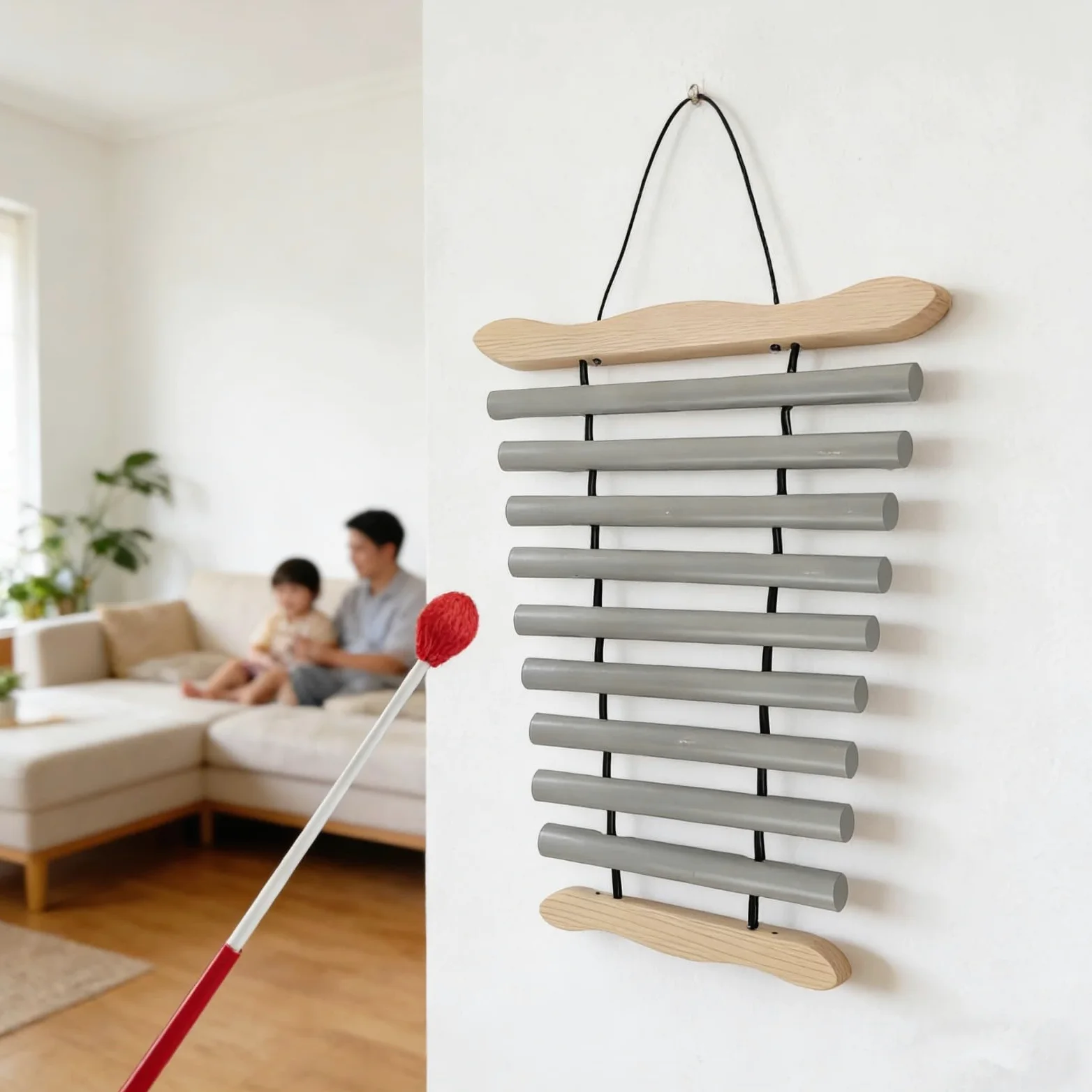 Carillon in argento a 9 note, suoneria a vento in metallo con martello, strumento Orff per la cura del suono, musica yoga, istruzione precoce, percussioni portatili per classe, studio e casa