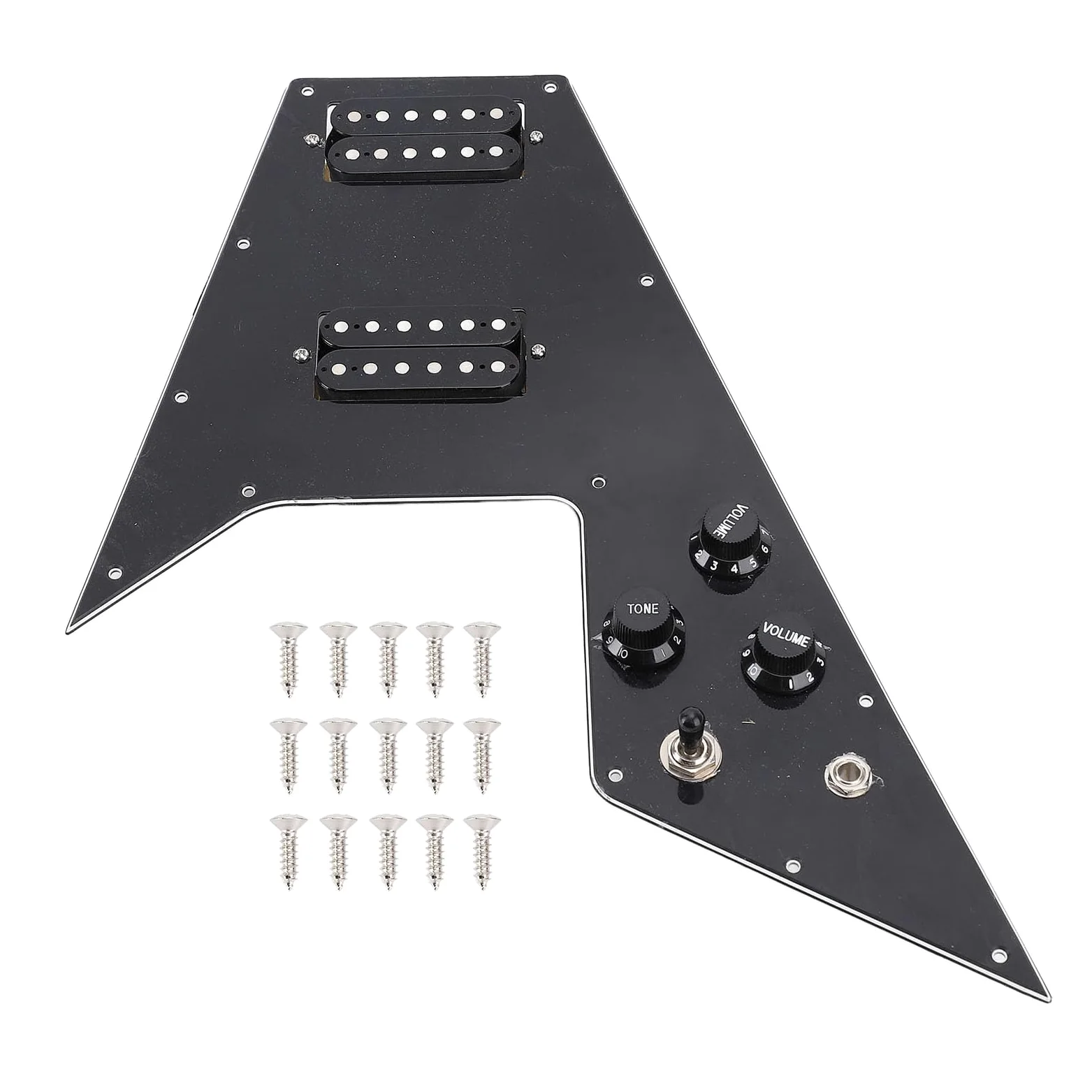 Battipenna per Chitarra Elettrica, Battipenna per Chitarra in Legno e Lega con Design Caricato Precablato, Pickup in Ceramica per Piastra di Protezione Addizione Volante Pickup