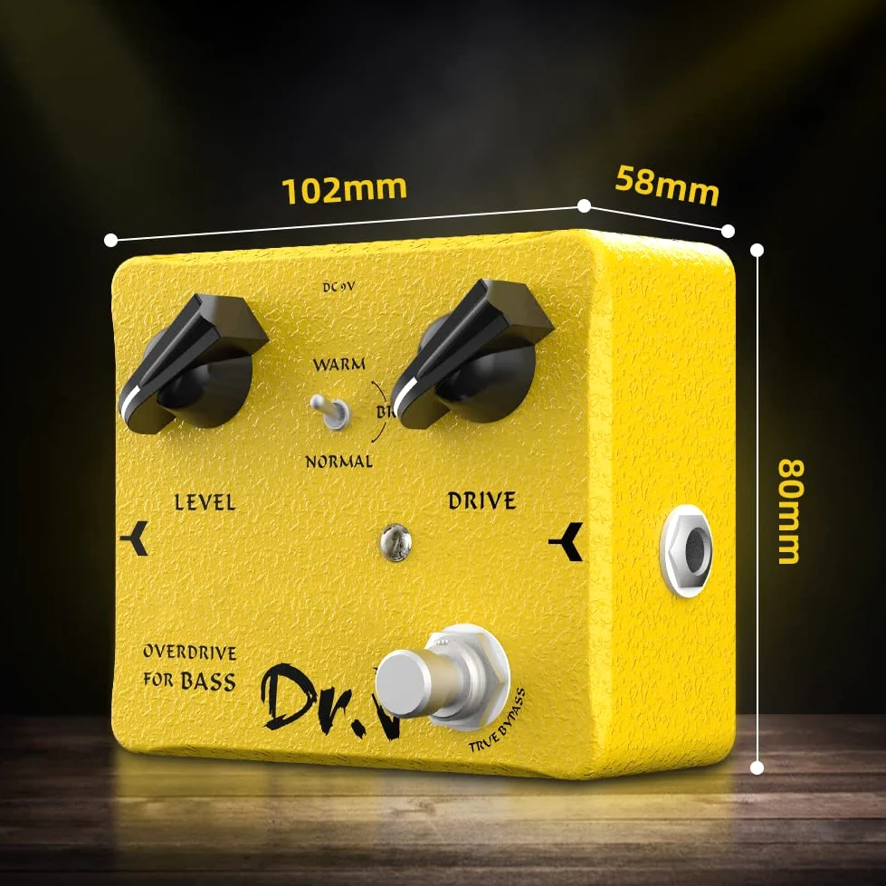 JOYO Effetti a pedale Overdrive per basso dal rock al metallo appositamente progettati per il bassista True Bypass Design (edizione alta D52)