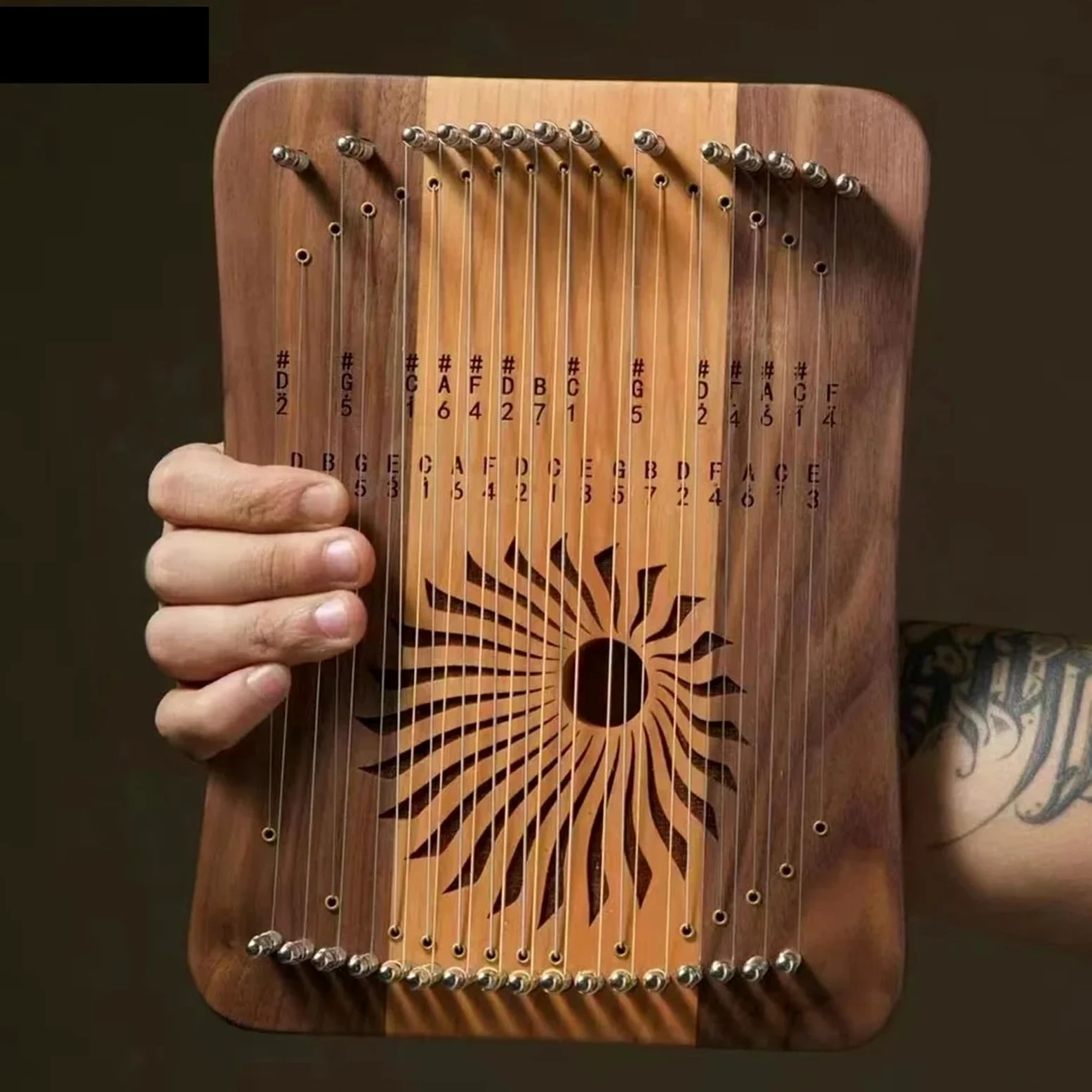 Arpa a Lira Lira 17 31 Corde Fingerplay 31 Corde Arpa Lira Arpa Portatile 17 Corde Arpa Lira Pianoforte Strumento a Tastiera Musicale(17 String Walnut)