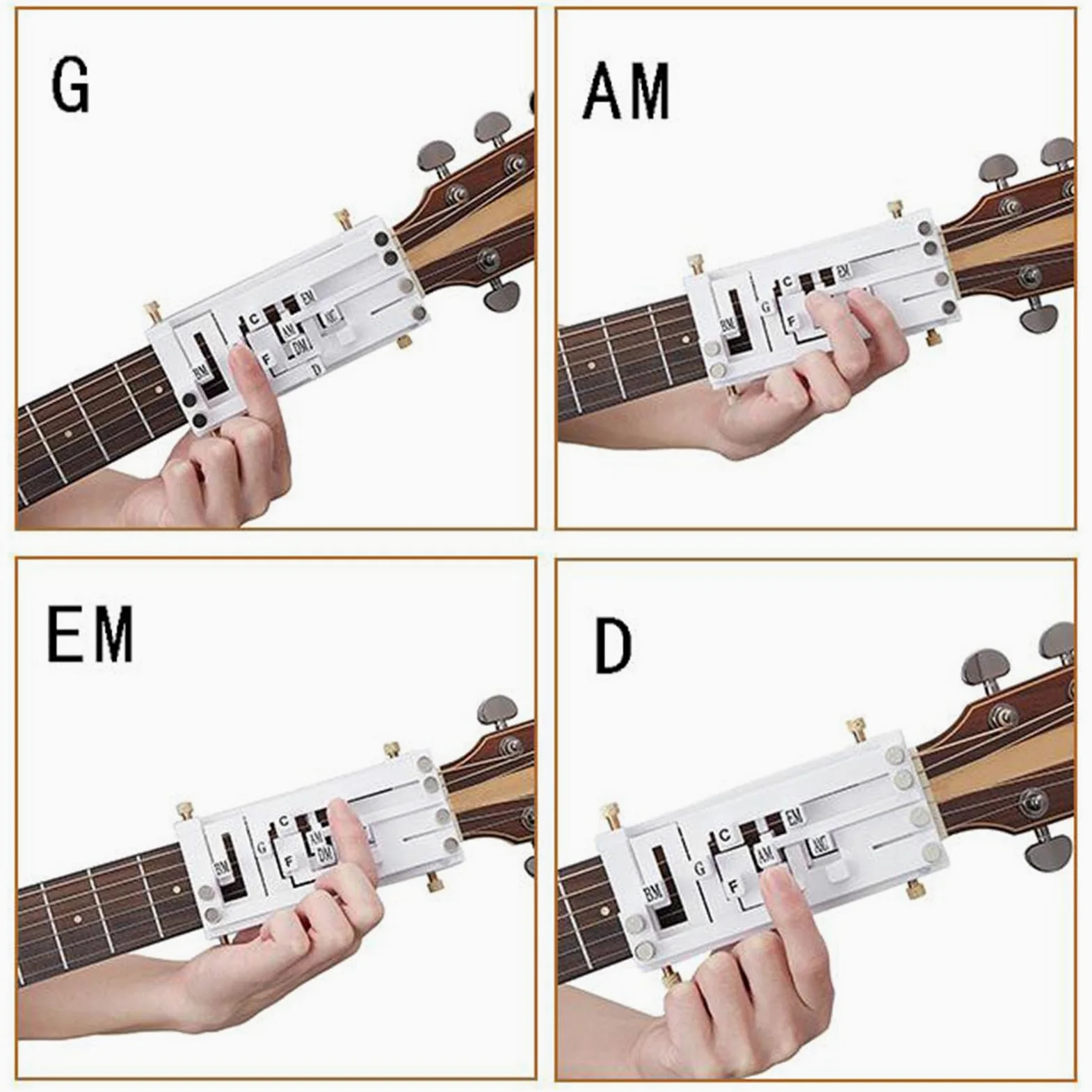 Teaching Aids per Chitarra Pratica Strumenti Assistenti Apprendimento Corde Accessori Funzionali in Plastica Adatto a Adulti Ragazzi, White