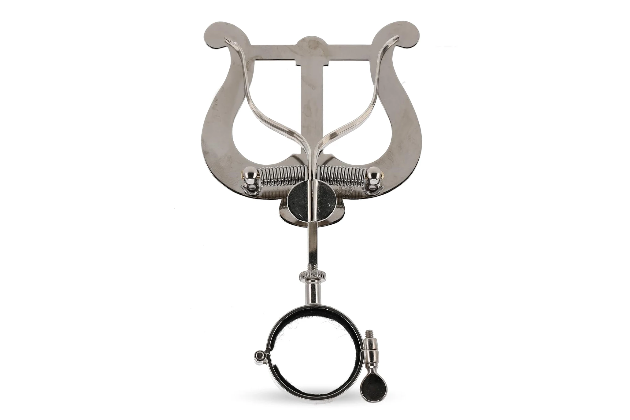 GEWA Porta spartiti da marcia Bb-Clarinetto - Nichelato - Grande Lira - 2 Pulsanti - Diametro anello 33 mm