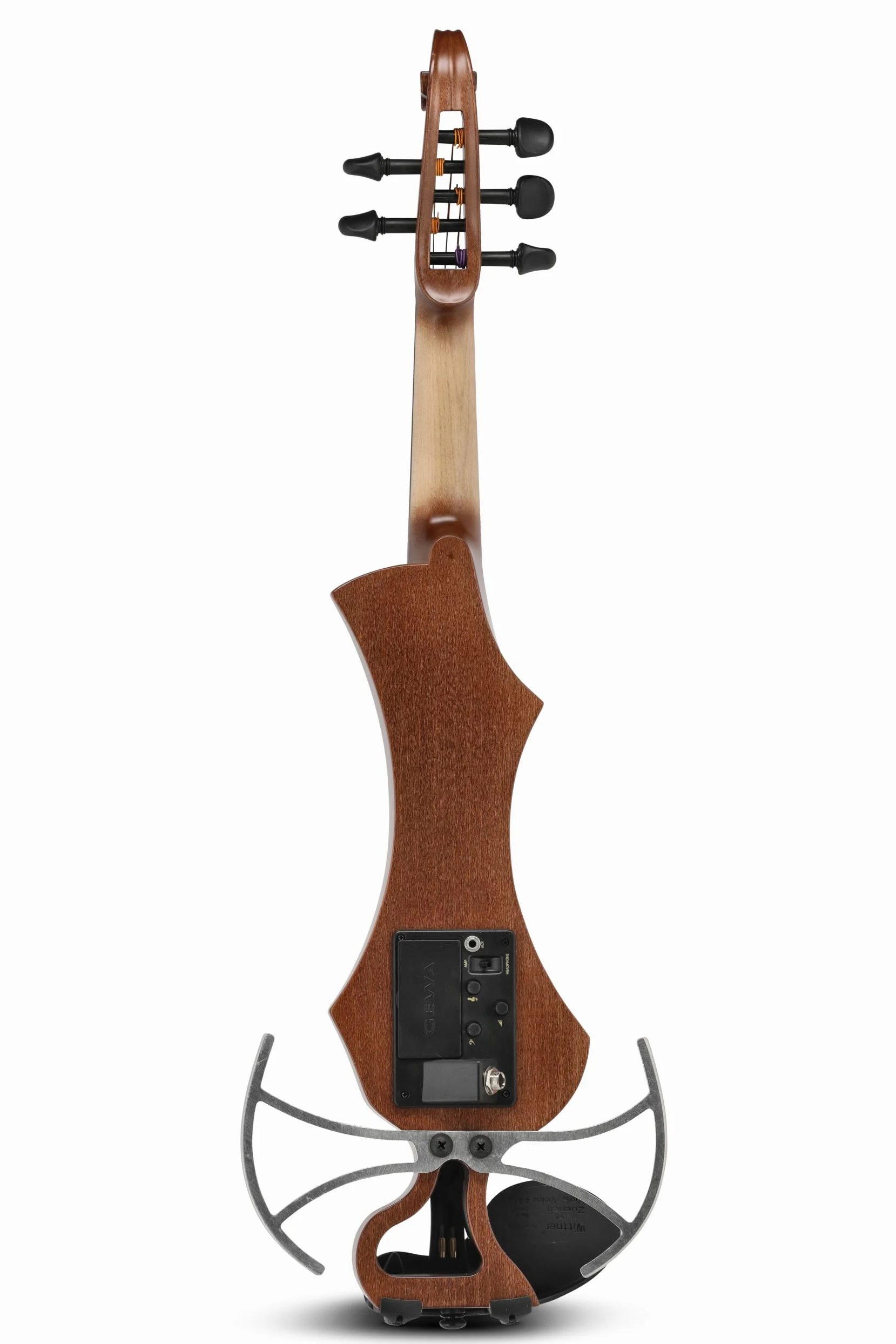 Violino elettrico GEWA, violino elettronico, Novita 3.0 oro-marrone con adattatore per poggiaspalla, 5 corde