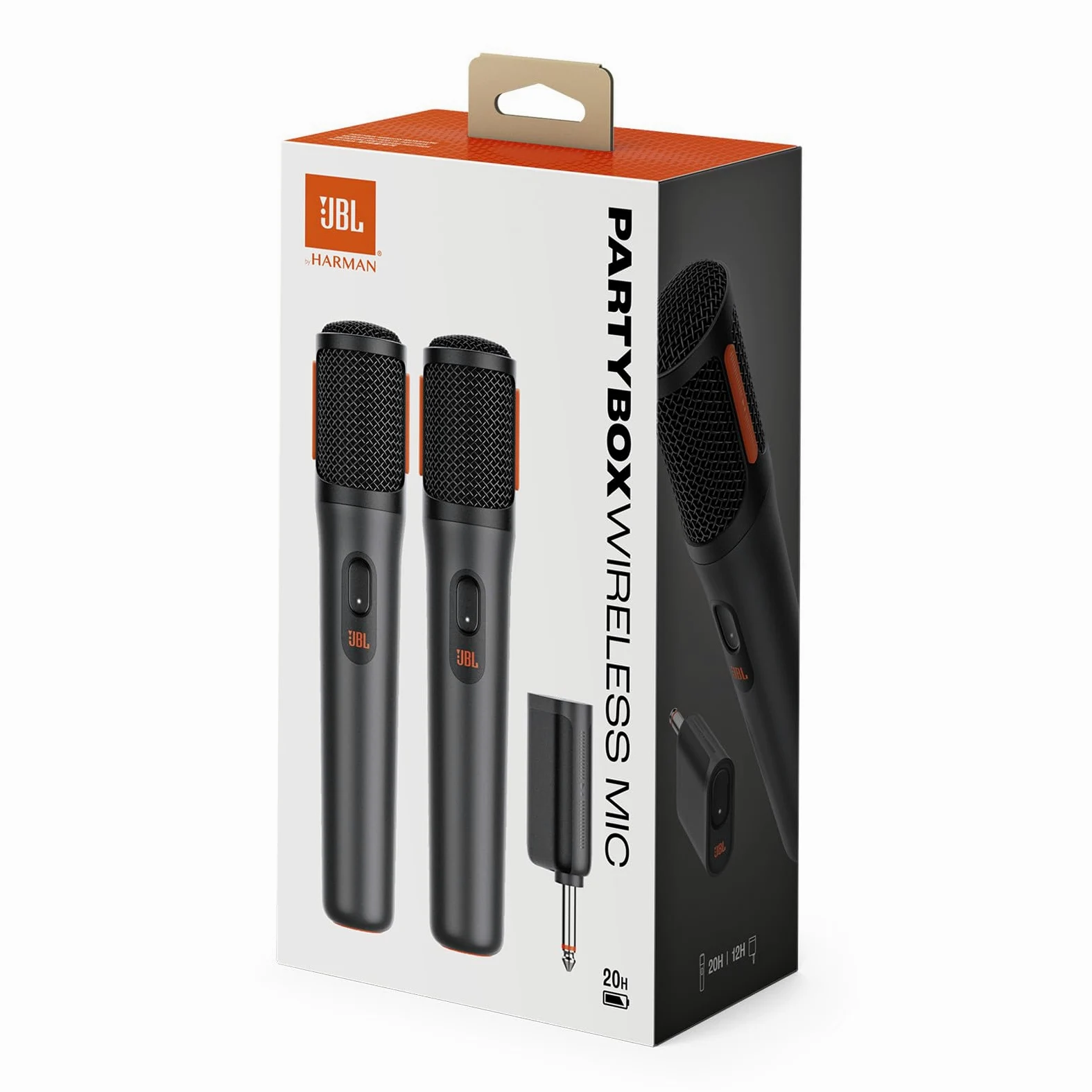Set di Microfoni Senza Fili JBL PartyBox 2/Microfono Dinamico Digitale Senza Fili 2,4 GHz/Unidirezionale/Distanza Effettiva Fino a 98,8 piedi (30 m)/Nero JBLPBWIRELESSMIC