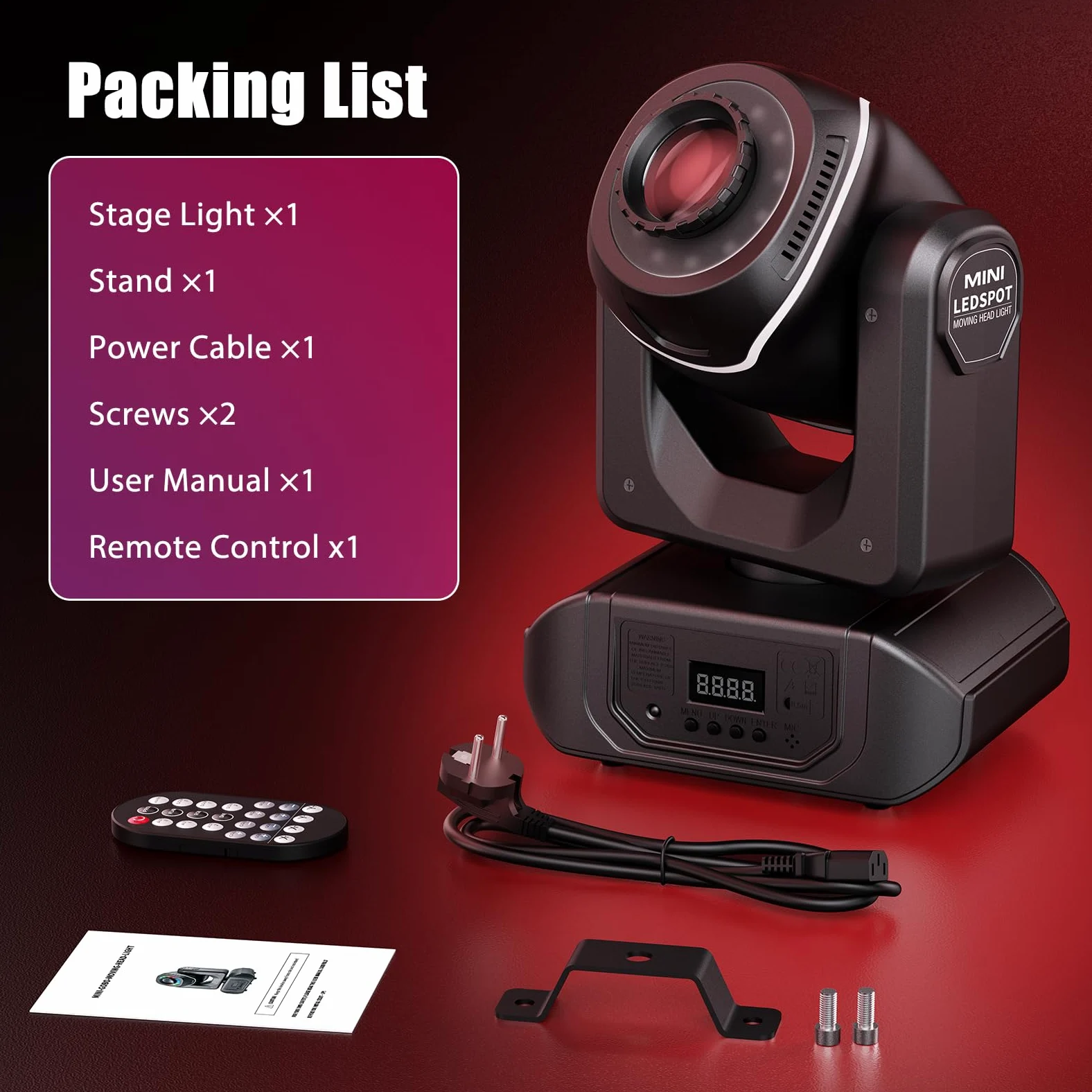 50W Teste Mobile LED Luci da Palco, RGBW Luci Discoteca con Telecomando DMX512 10/12CH Luci da Palcoscenico per Spettacoli Discoteche Bar Feste