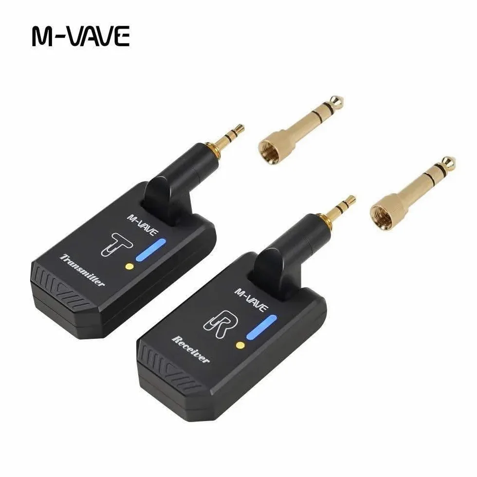 M-VAVE WS13 - Sistema wireless per chitarra a 5,8 GHz, trasmettitore e ricevitore ricaricabili per chitarra elettrica e basso, sistema wireless plug and play con custodia di ricarica, jack da 6,35 mm