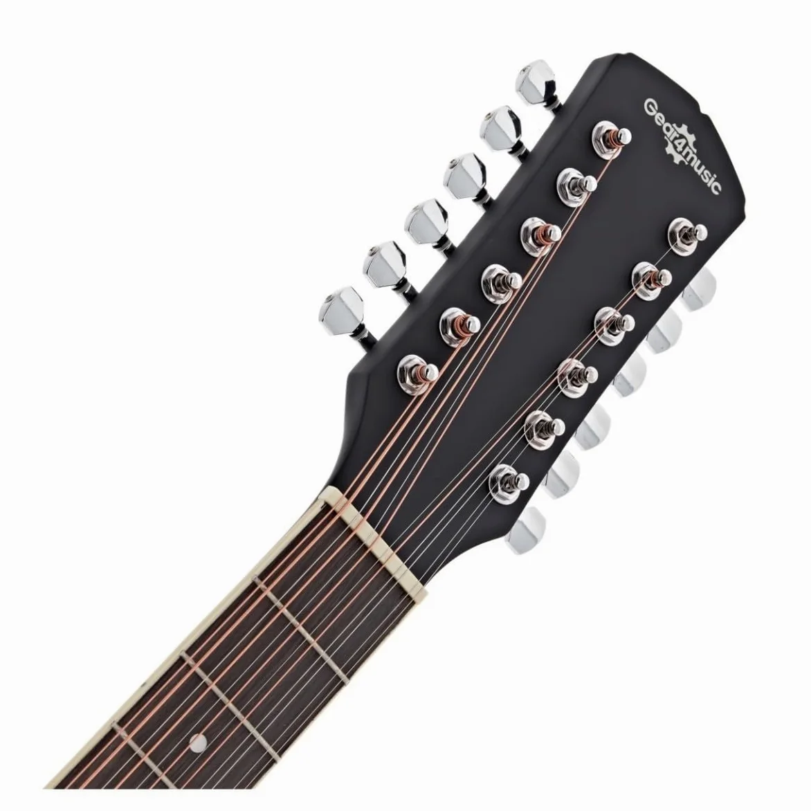 Kit Chitarra Elettroacustica 12 Corde Nera con Ampli | Preamplificatore completo con EQ 3 bande e controllo presenza, per principianti e suonatori esperti