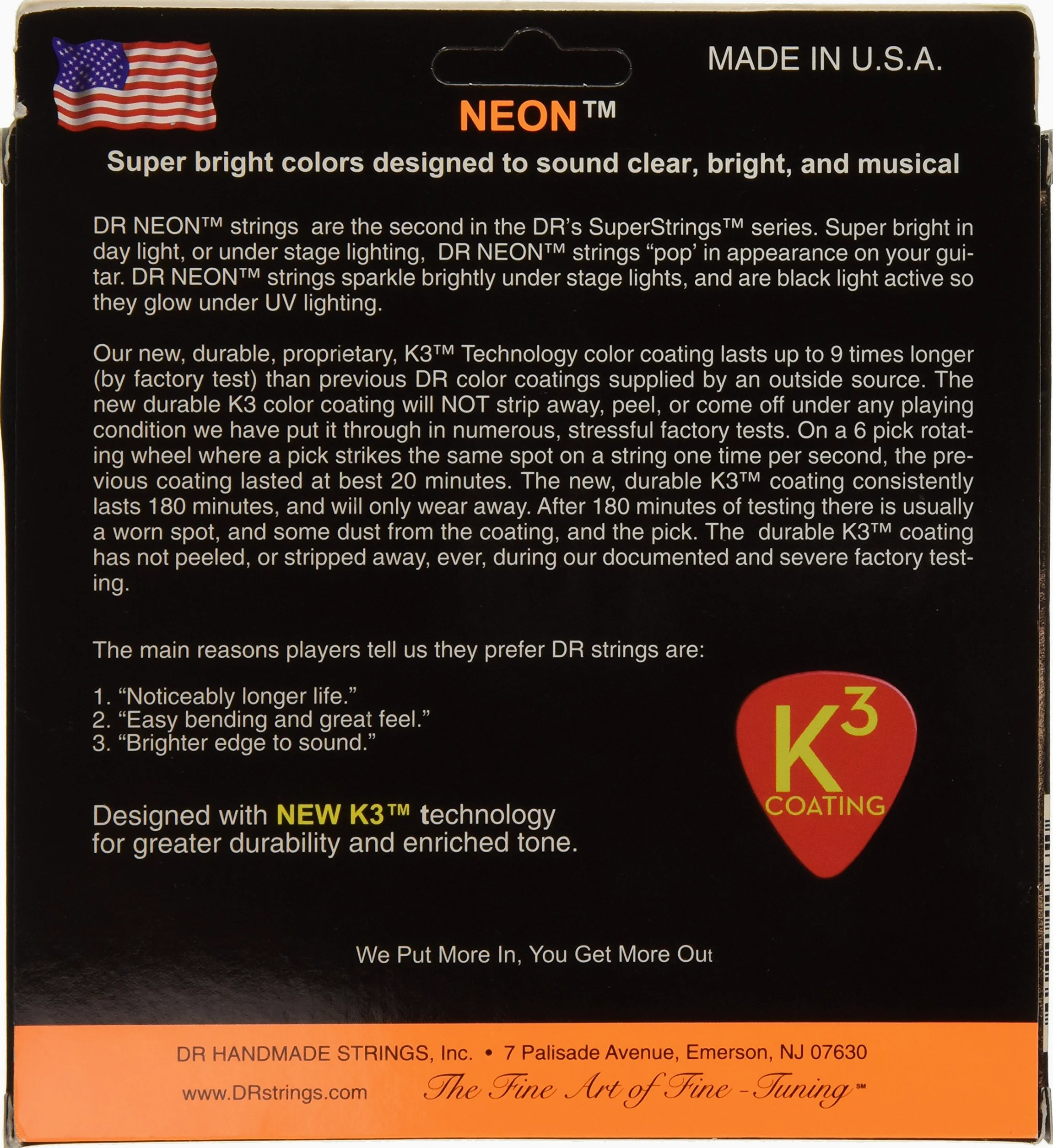 DR String NOB5-45 Neon Orange Set di corde per basso