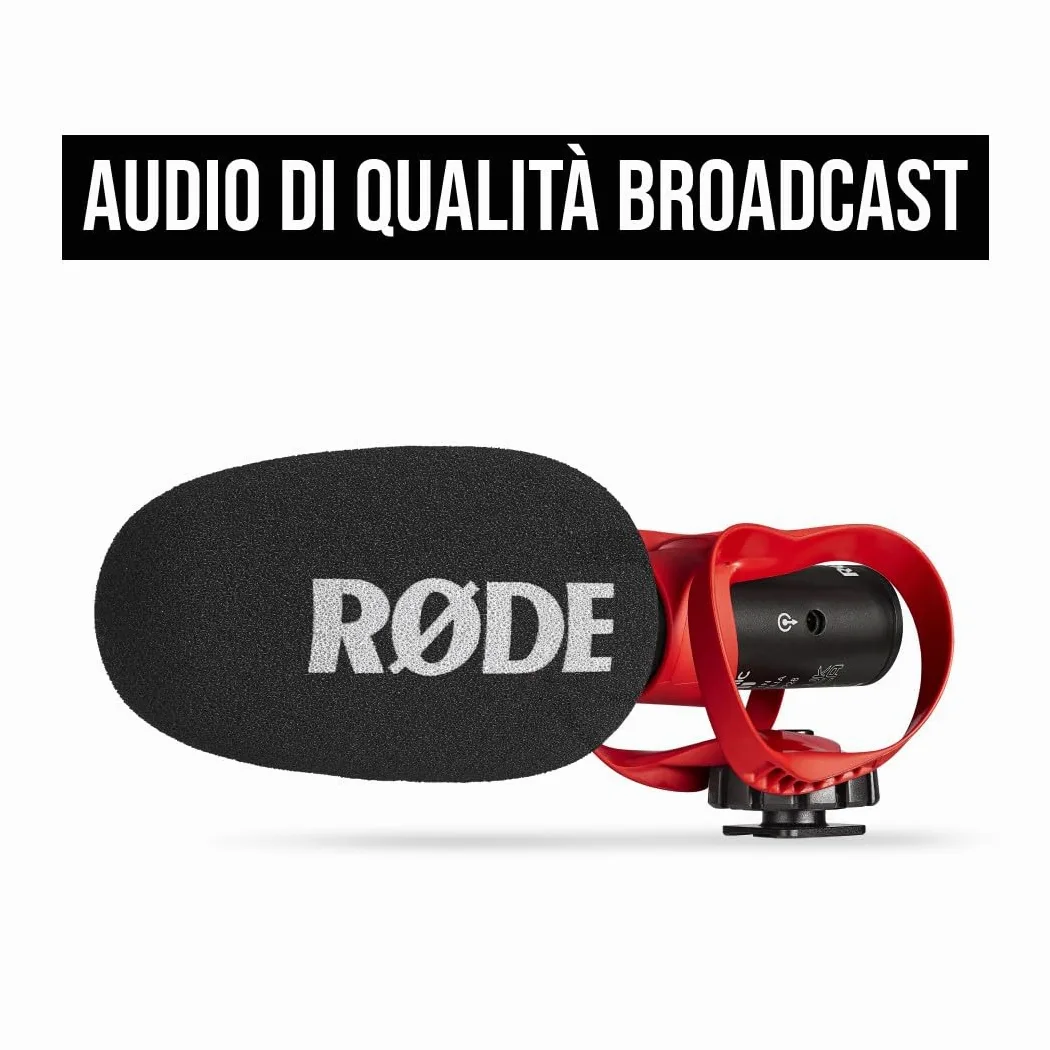 RØDE VideoMic GO II Microfono a canna ultra-compatto per fotocamere con uscite da 3,5 mm e USB per cinema, creazione di contenuti, podcasting e videochiamate