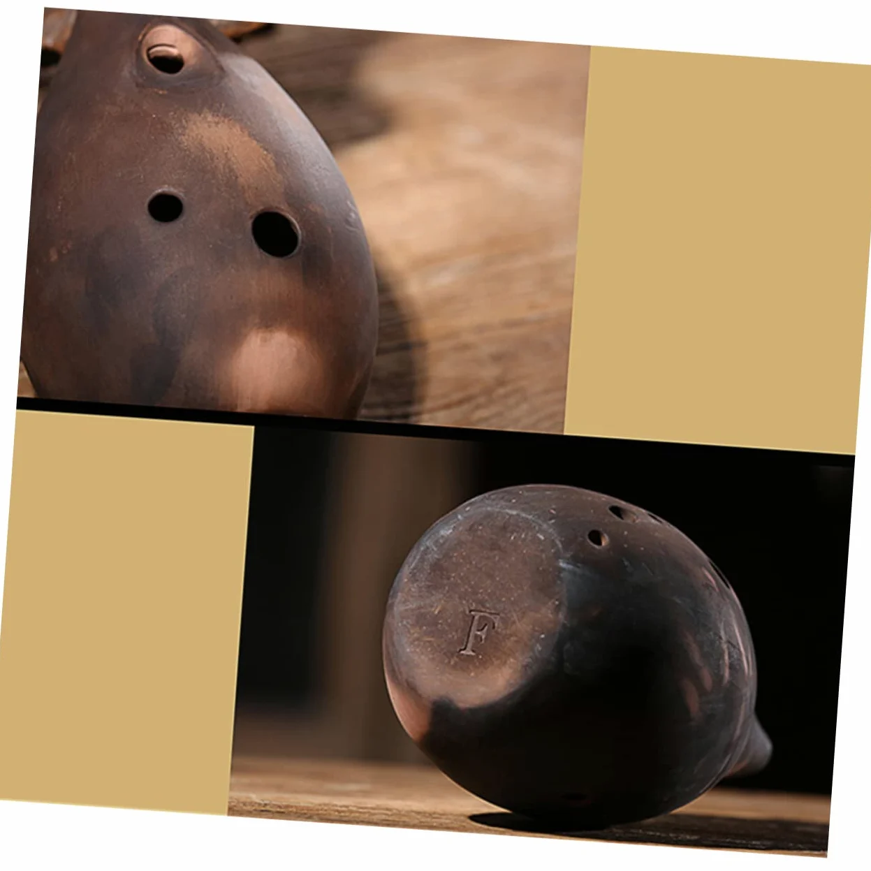 Mikinona Xun Cinese a 10 Fori in Ceramica Ocarina Strumento Musicale Antico in Tonalità F per Principianti e Artisti Esecutori, Intonazione Precisa e Suono Profondo per Stili multipli