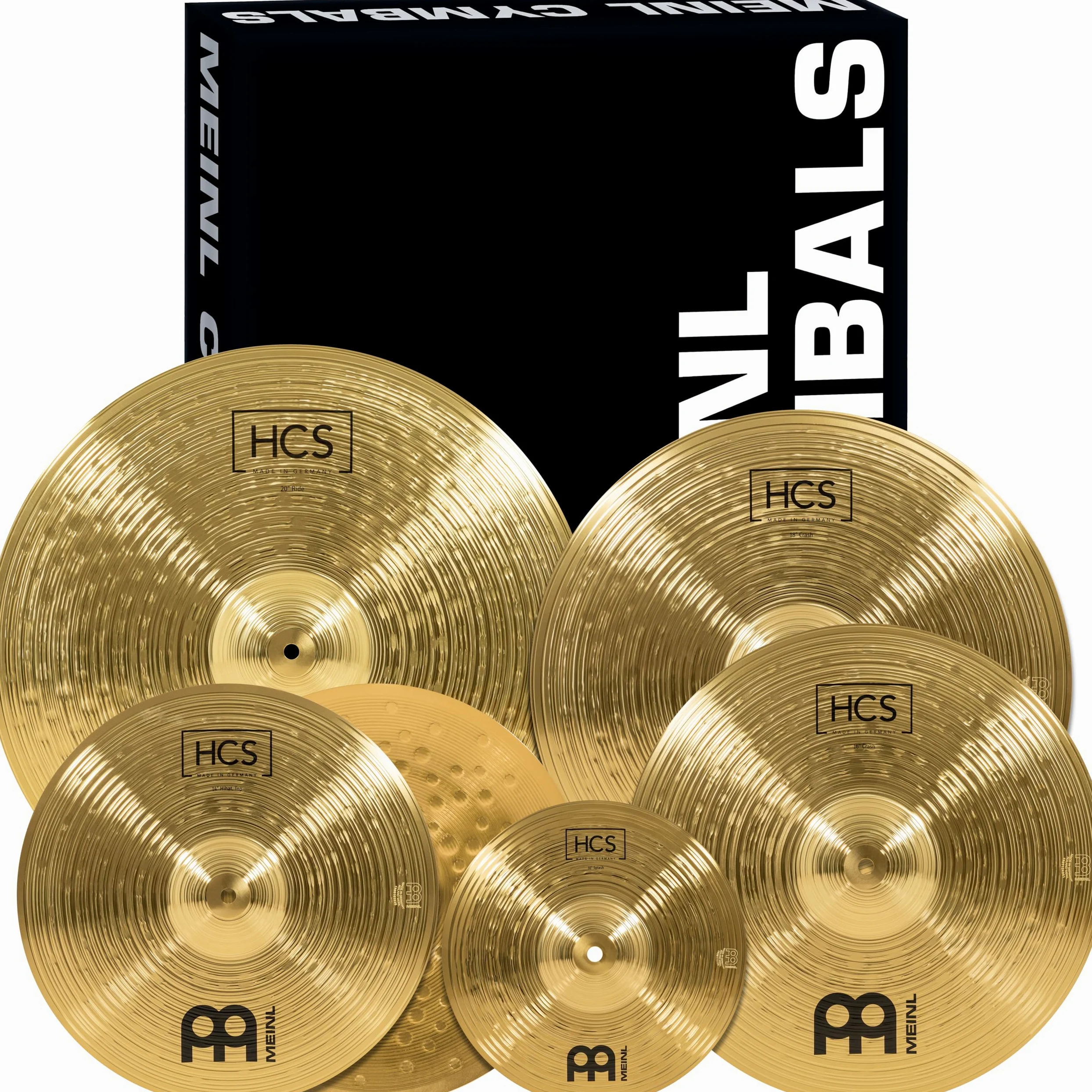 Meinl Cymbals HCS CS2 - Set di piatti espansi per batteria con Hihat, crash, Ride, Splash, Made in Germany, in ottone resistente, 2 anni di garanzia