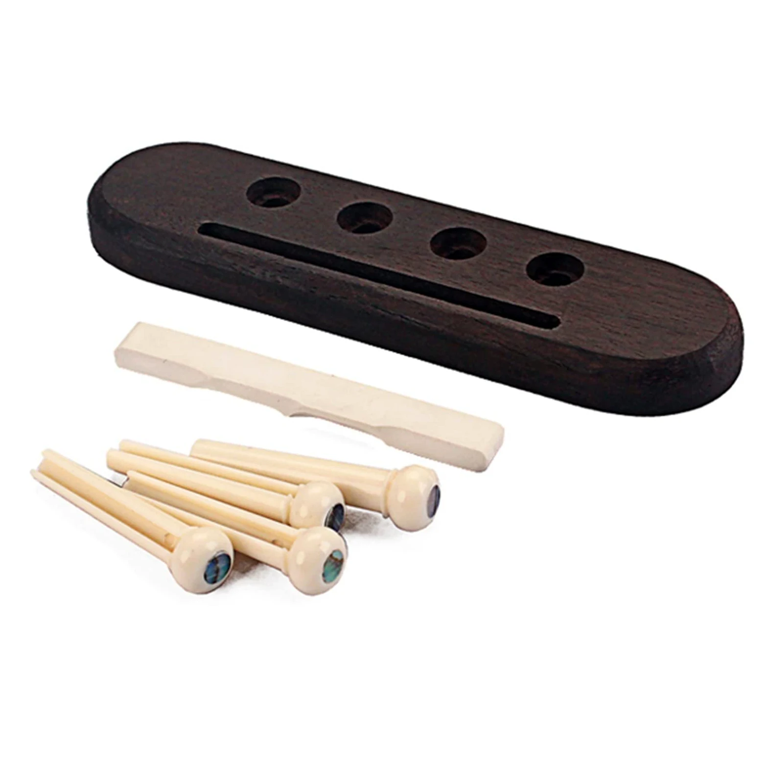 1 Set Rosewood Guitar Bridge E 1 Sella 4 Net Ukulele Accessory Part Sostituzione delle parti ponte